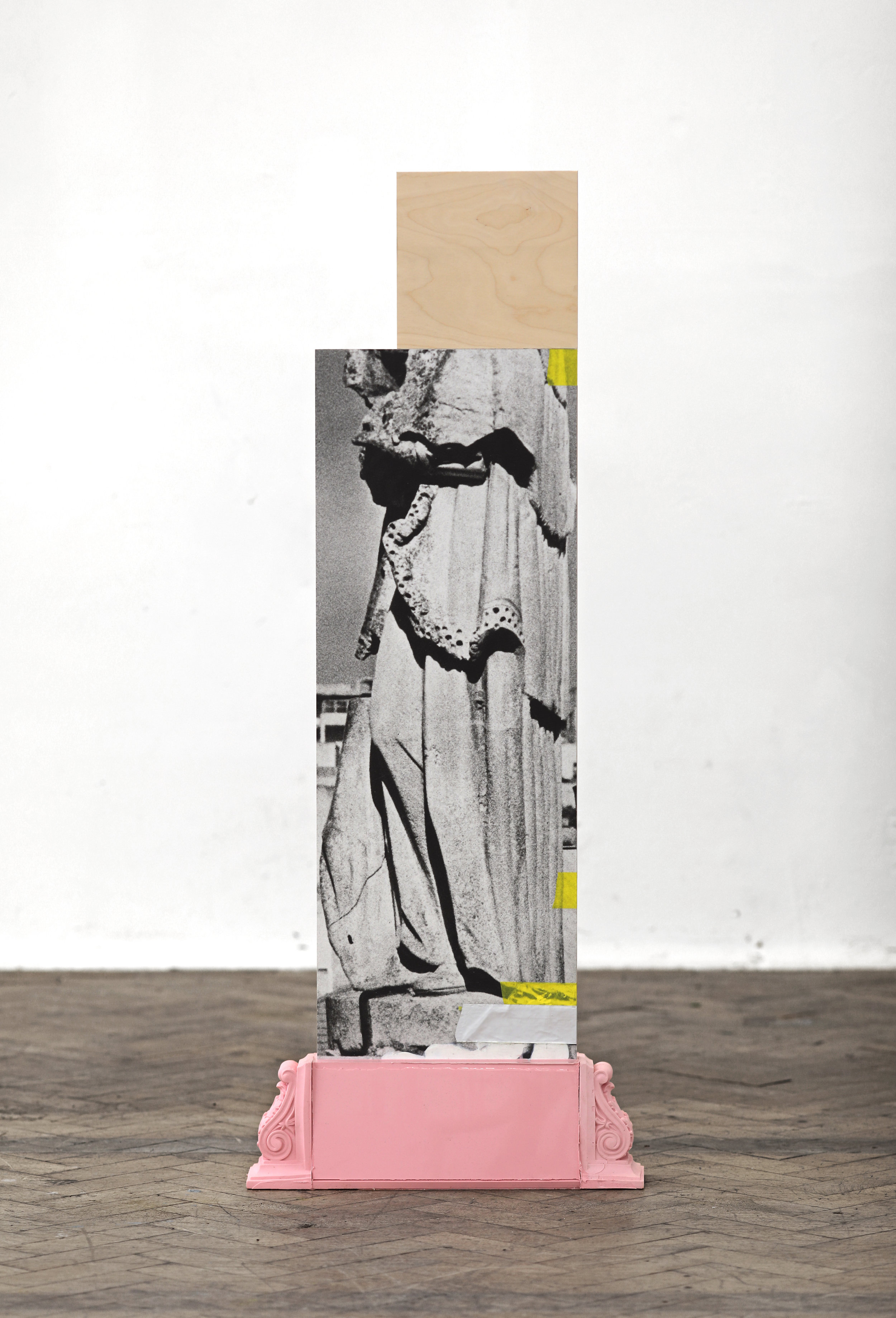    empty in the other    Hahnemüle print, silicon, tape, aluminium and birch plywood  132 x 51.5 x 11 cm  2019 