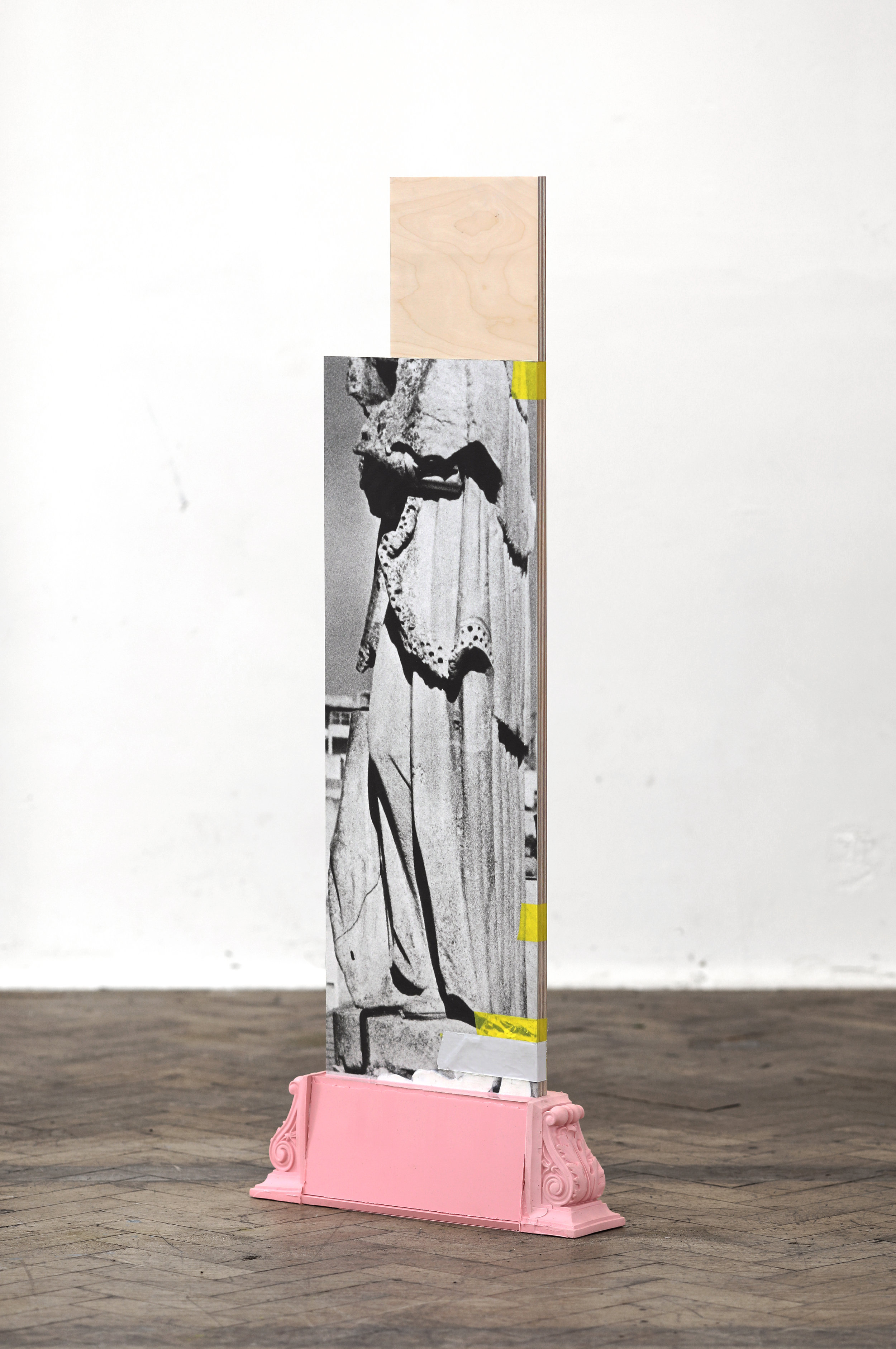    empty in the other    Hahnemüle print, silicon, tape, aluminium and birch plywood  132 x 51.5 x 11 cm  2019 