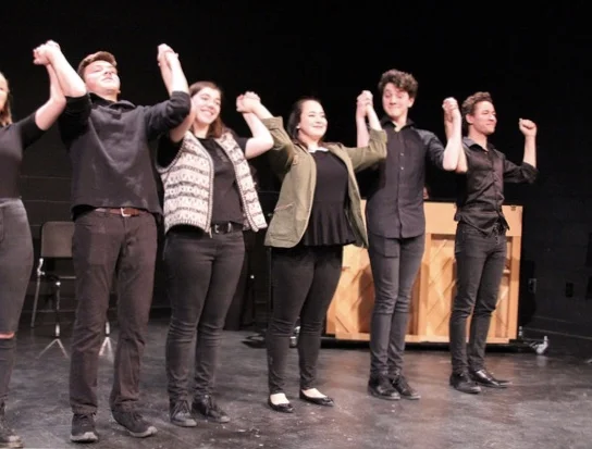 Pictured (left to right): Ari Cummings, Rachel Frank, Ariana Rivera, Jasper Fearon, Christian Henry