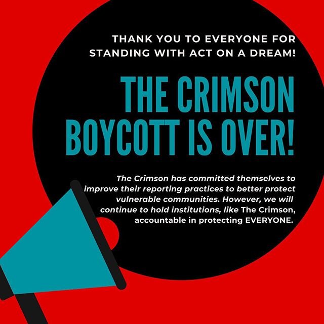 FOR IMMEDIATE RELEASE: Updates on the end of The Crimson Boycott and improvements in their Reporting Practices
