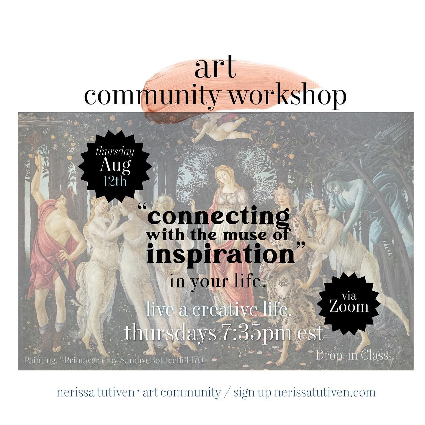 Thursday August 12th | I&rsquo;ll be hosting the first, of this series, for the month of #August | TH 7:35 pm EST | Please check for time Conversions.

Forming a community of artists (and creative curious&rsquo;!!) to come together and learn and grow