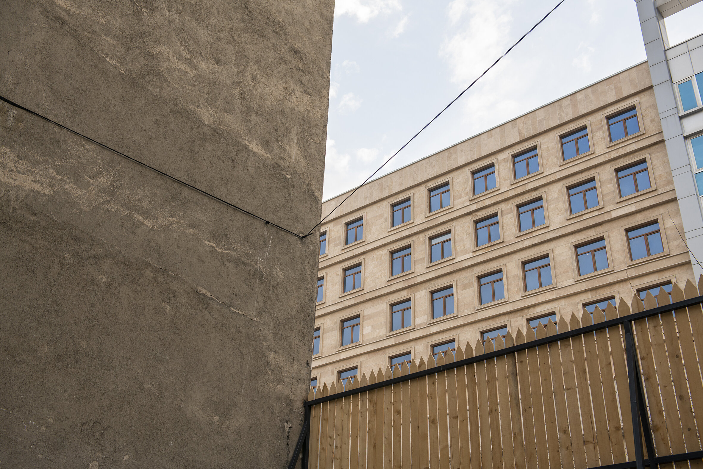  Untitled (Territory of the Semiotic)  49 meters of lace, 4 iron rods, 2 hooks Installation  (بدون عنوان (قلمروامرنشانه شناختی   *Formally, similar to the usage of an  Eruv  in Judaism, a 49 meters long rope mad of the same lace used in the entire in