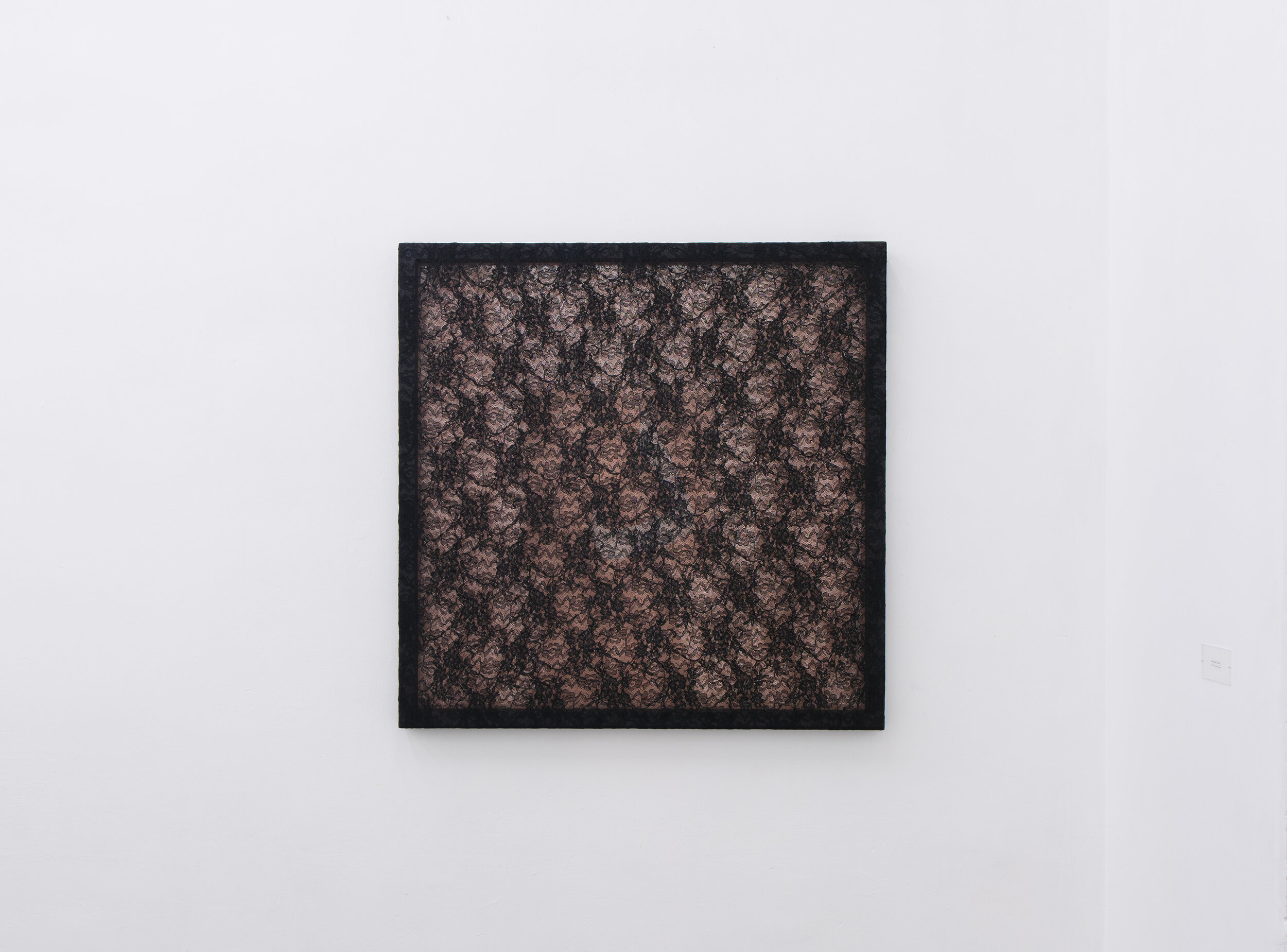  Untitled (Dȯl) 2018 Inkjet print, wooden frame, acrylic, lace 80 x 80 x 4.5 cm  (بدون عنوان (دال 