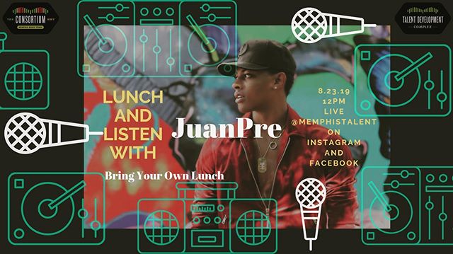 This Friday join us IG live to watch our Lunch and Listen MMT Artist @_princejuanpre perform at 12pm!
.
.
#redomemphismusic #lunchandlistenmmt #choose901
#ilovememphisblog 
#live #performance
