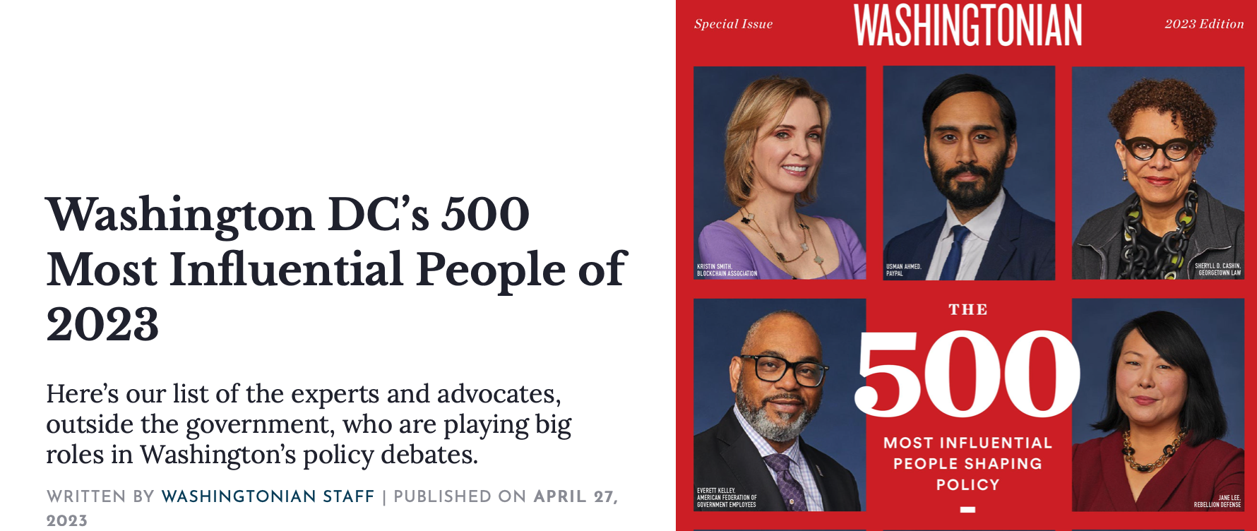Washington DC's 500 Most Influential People