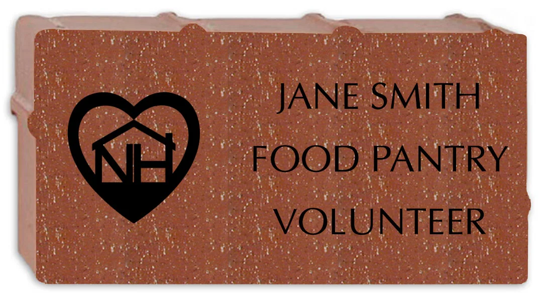 Above is an example of a Neighborhood House brick with logo. This option is for staff, volunteers, and Board of Directors only.