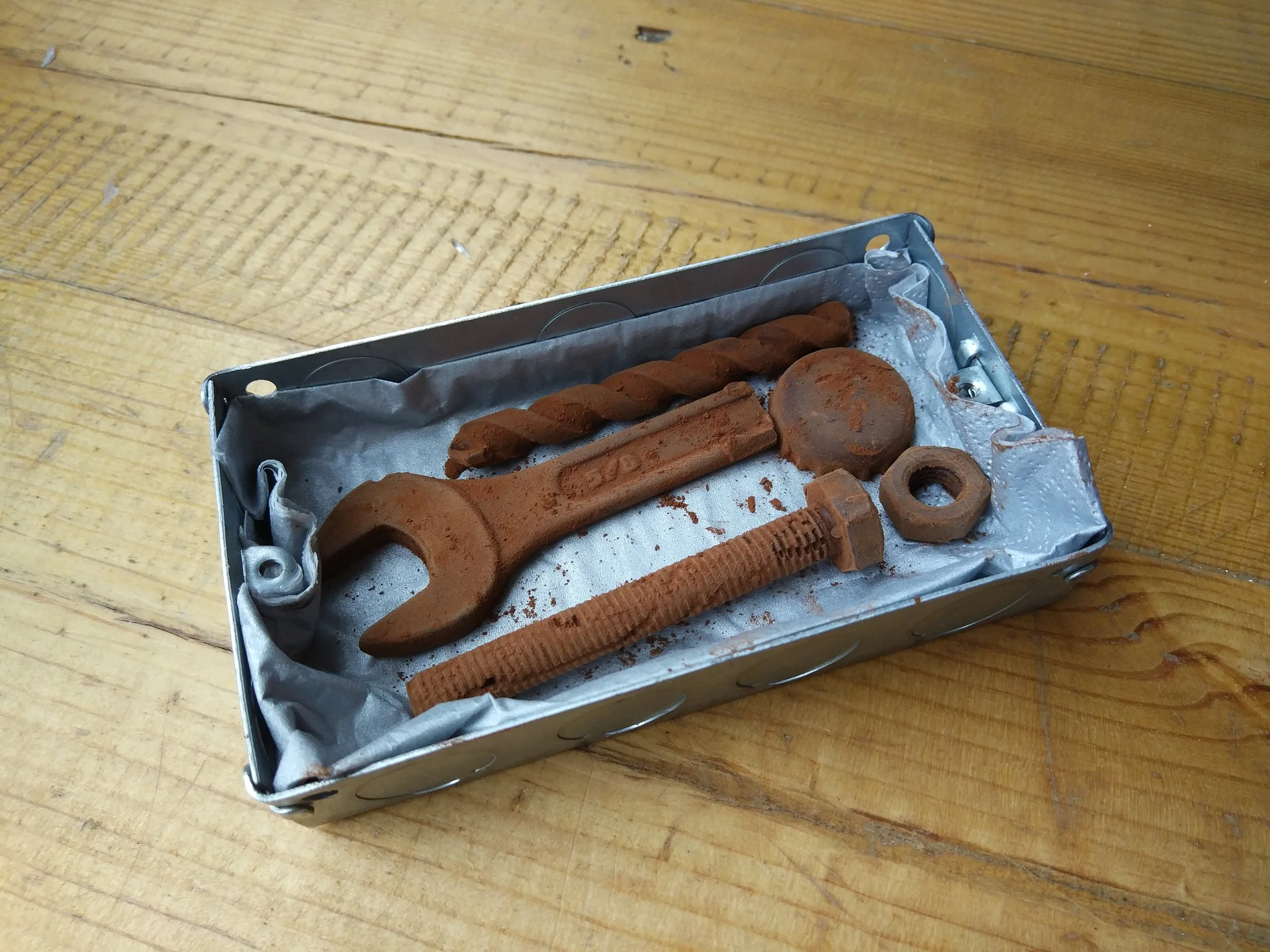 'Rusted' chocolates. Click here for more info