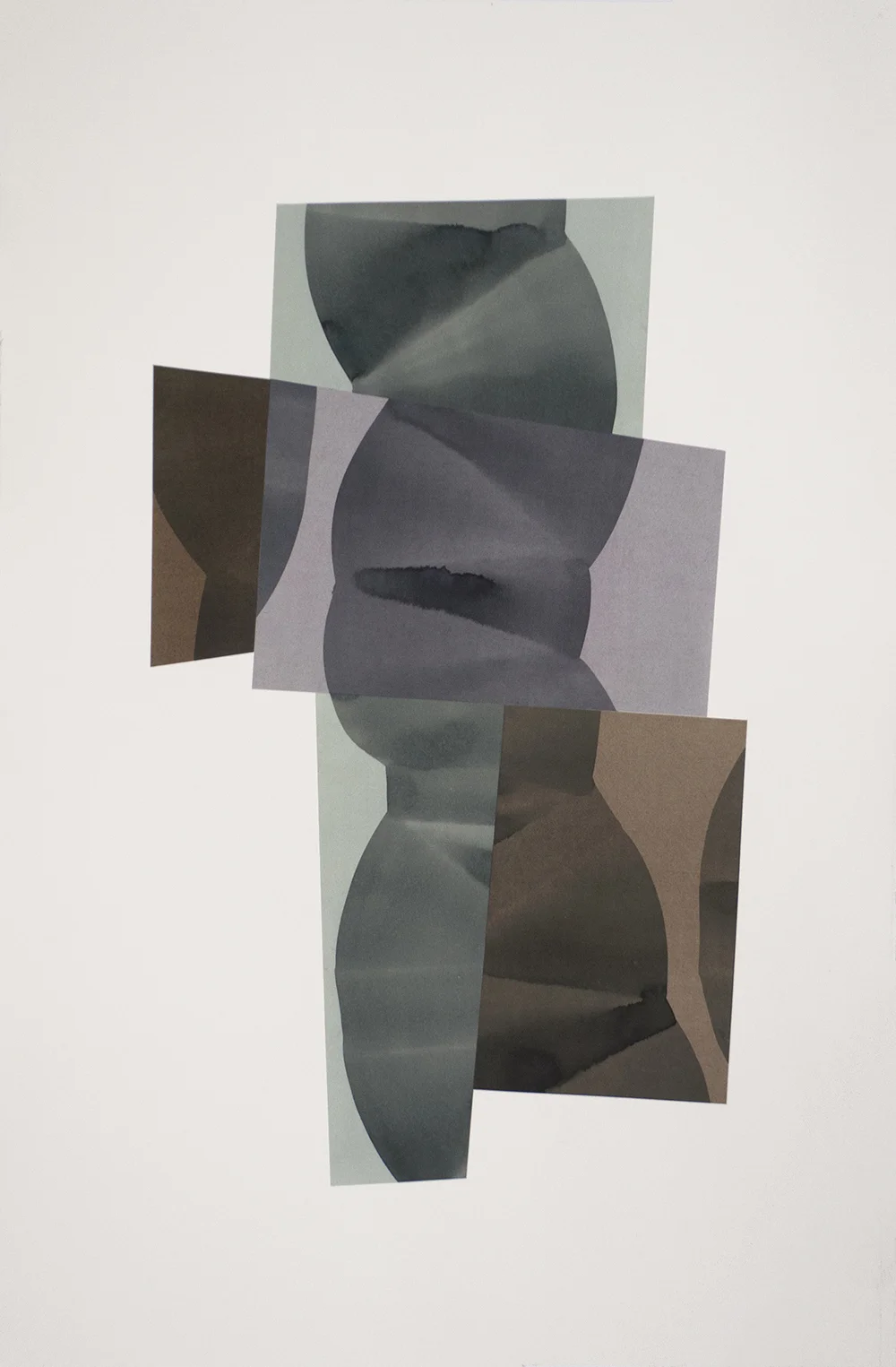 Simone Rochon, Ombres souples no. 5 , 2017, collage, acrylic ink on Waterford paper, 40” x 26” (102 x 66 cm).