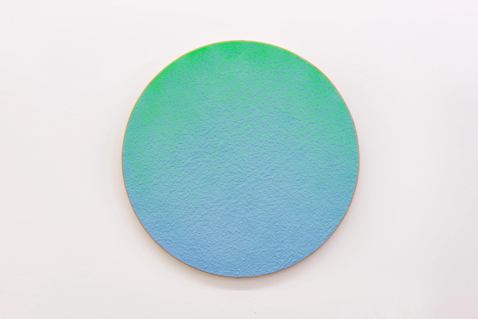 Pierre Julien, In the Deepest Oceans - C004, 2018, stucco, acrylic and spray paint on wood panel, 30” diameter (76 cm)