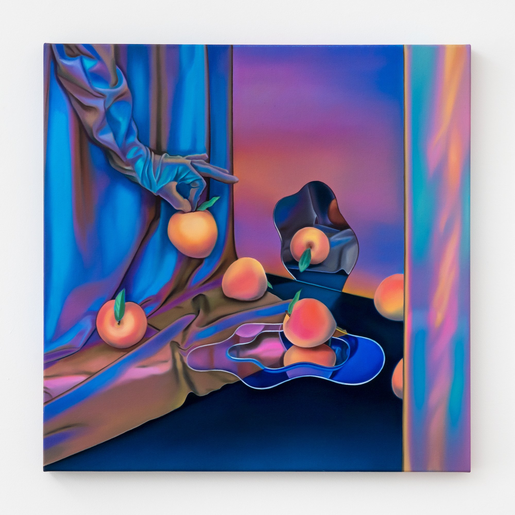 Maude Corriveau, Vanité drapée I , 2023, Oil on canvas, 76.2 x 76.2 cm (30 x 30 ")