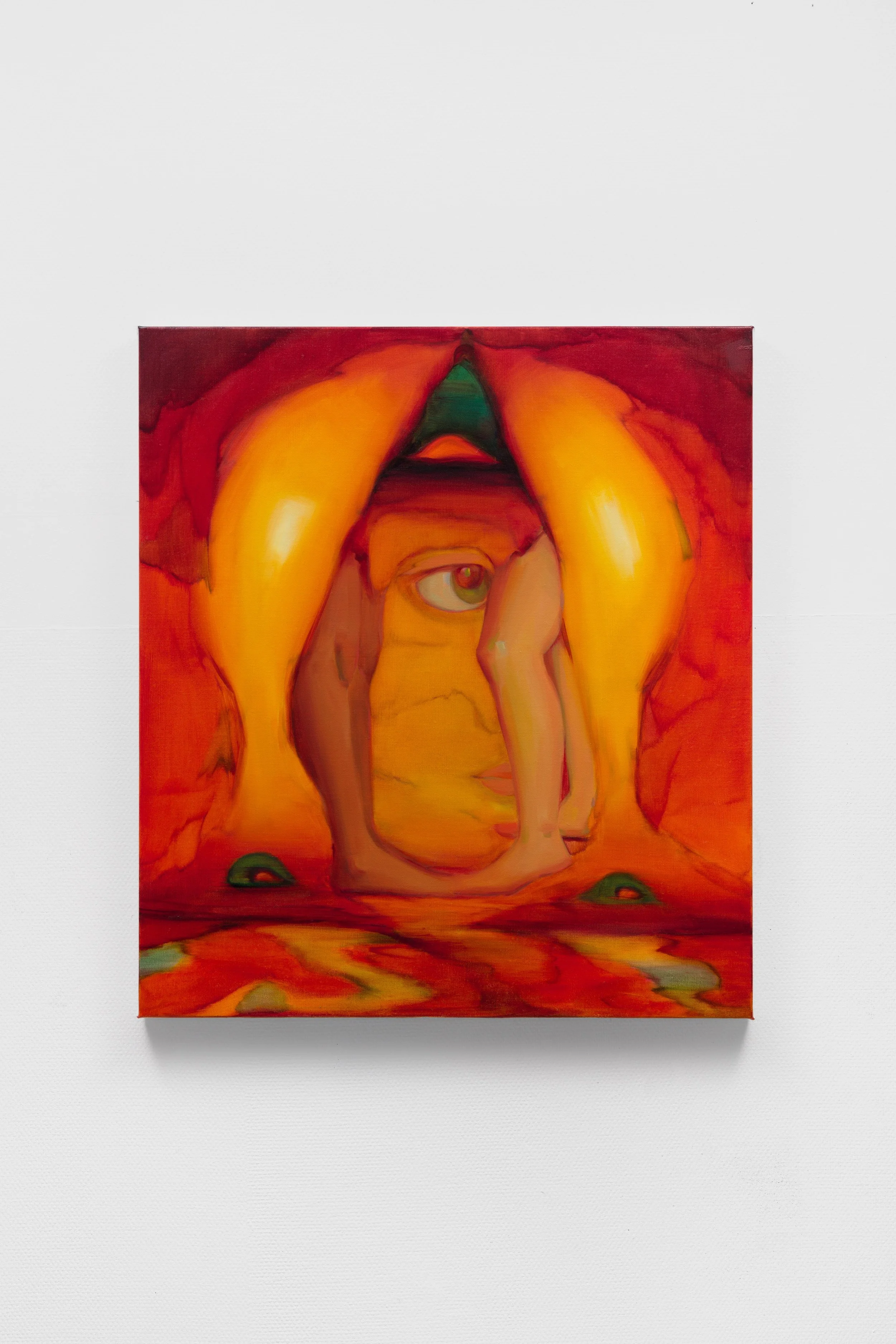  Shoshana Walfish,  The folding and unfolding of our flesh before others , 2024, Oil on linen, 90 x 80 cm&nbsp; (35.4 x 31.5 ") 