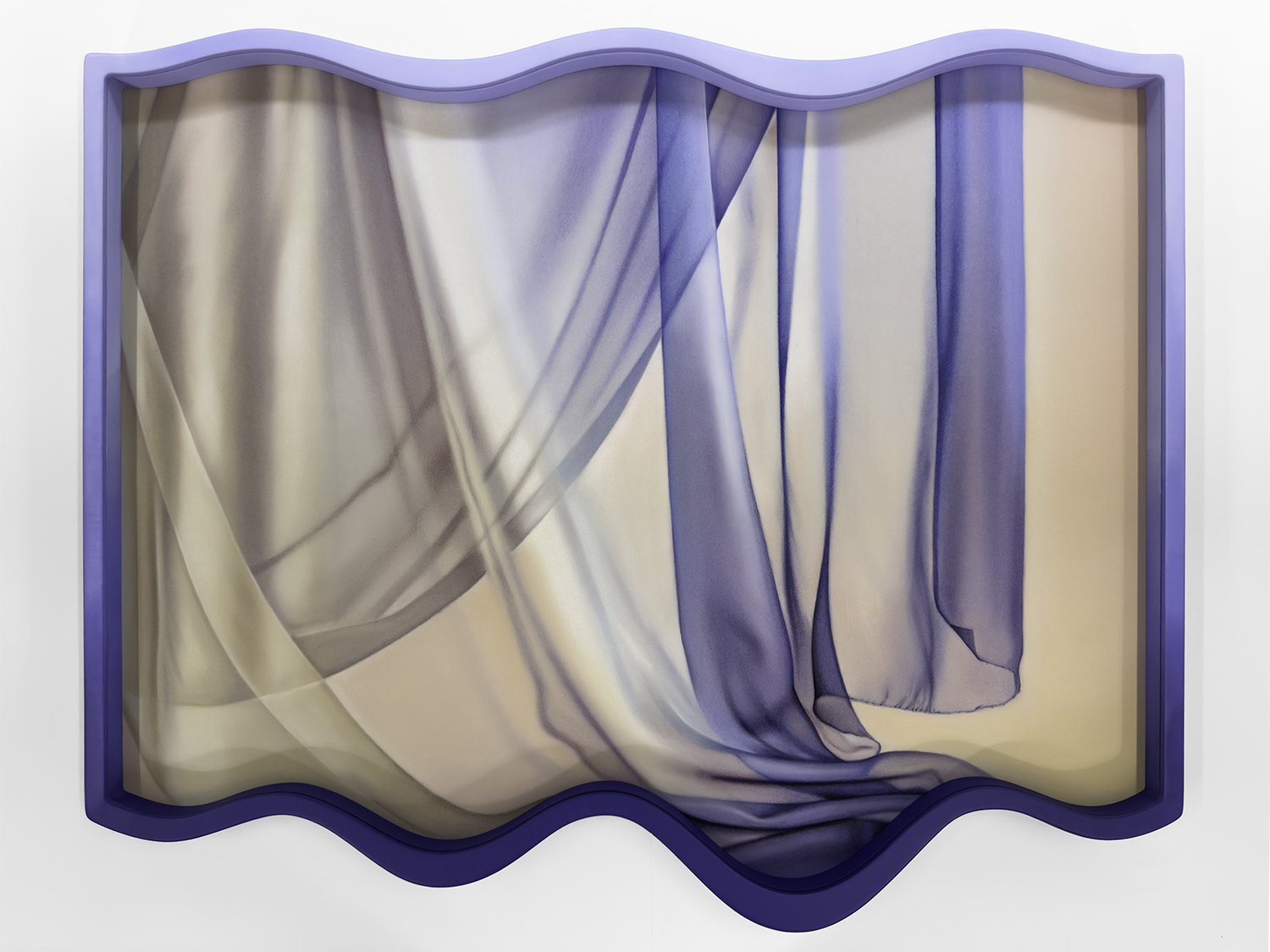 Maude Corriveau, Dissolution drapée , 2025, Dry pastel on paper and oil on frame, 76.2 x 96.5 cm (30 x 38 ")