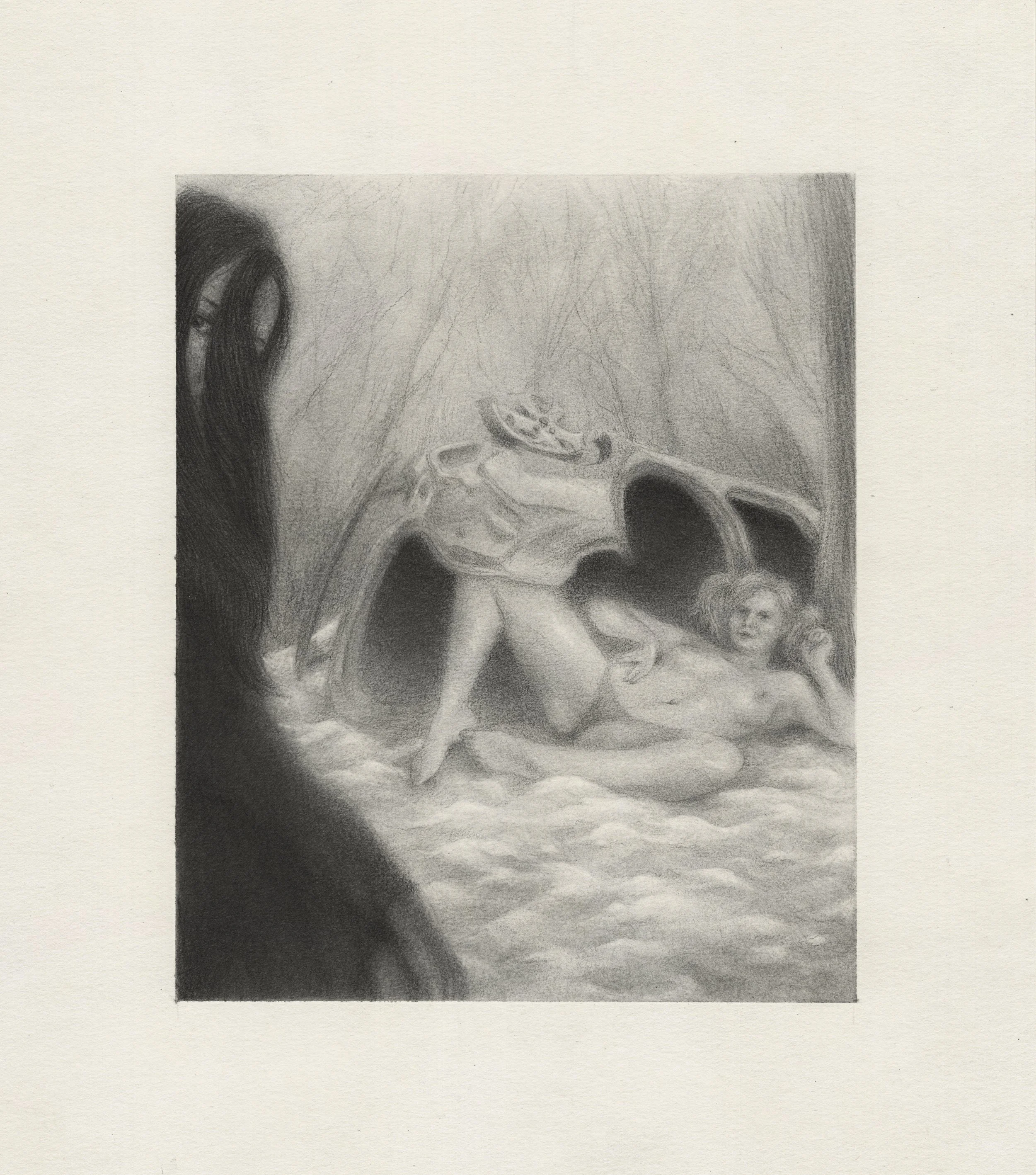  Arta Ajeti,  Roadside Attraction , 2026, Graphite on paper, 22 x 20 cm 