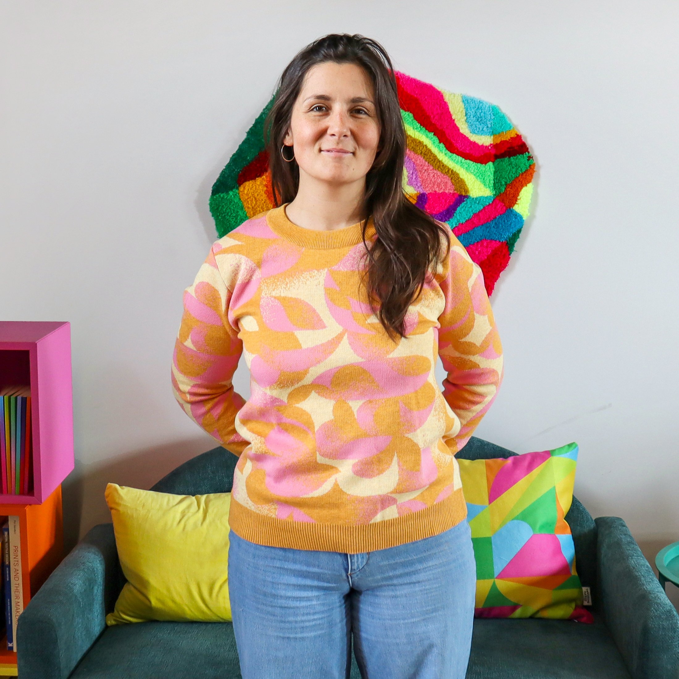 PETALS KNIT SWEATER - MUSTARD