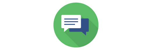 icon of speech bubbles referring to survey
