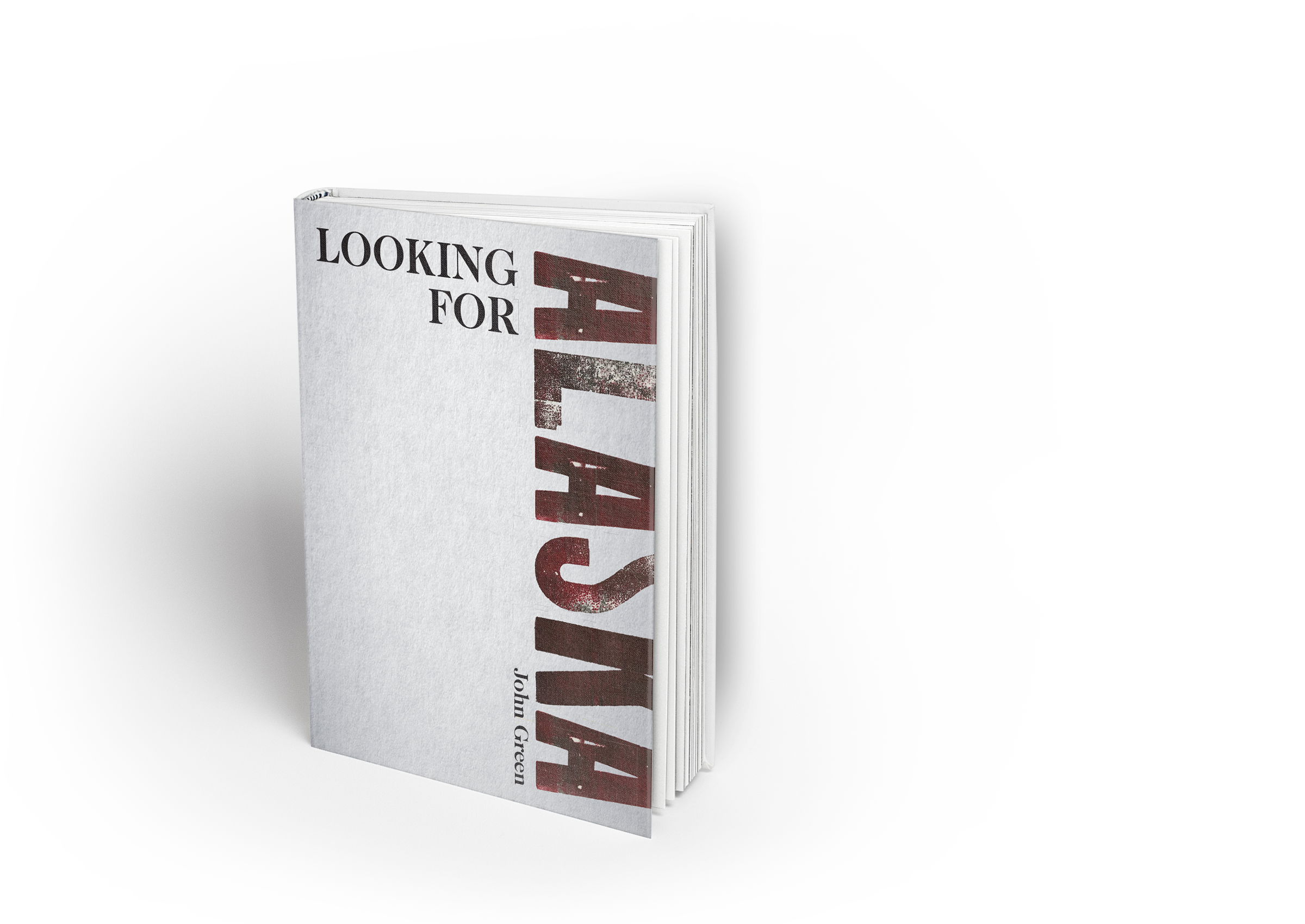 The idea to place part of Alaska off the page was a play on looking for Alaska, the other half of the text.