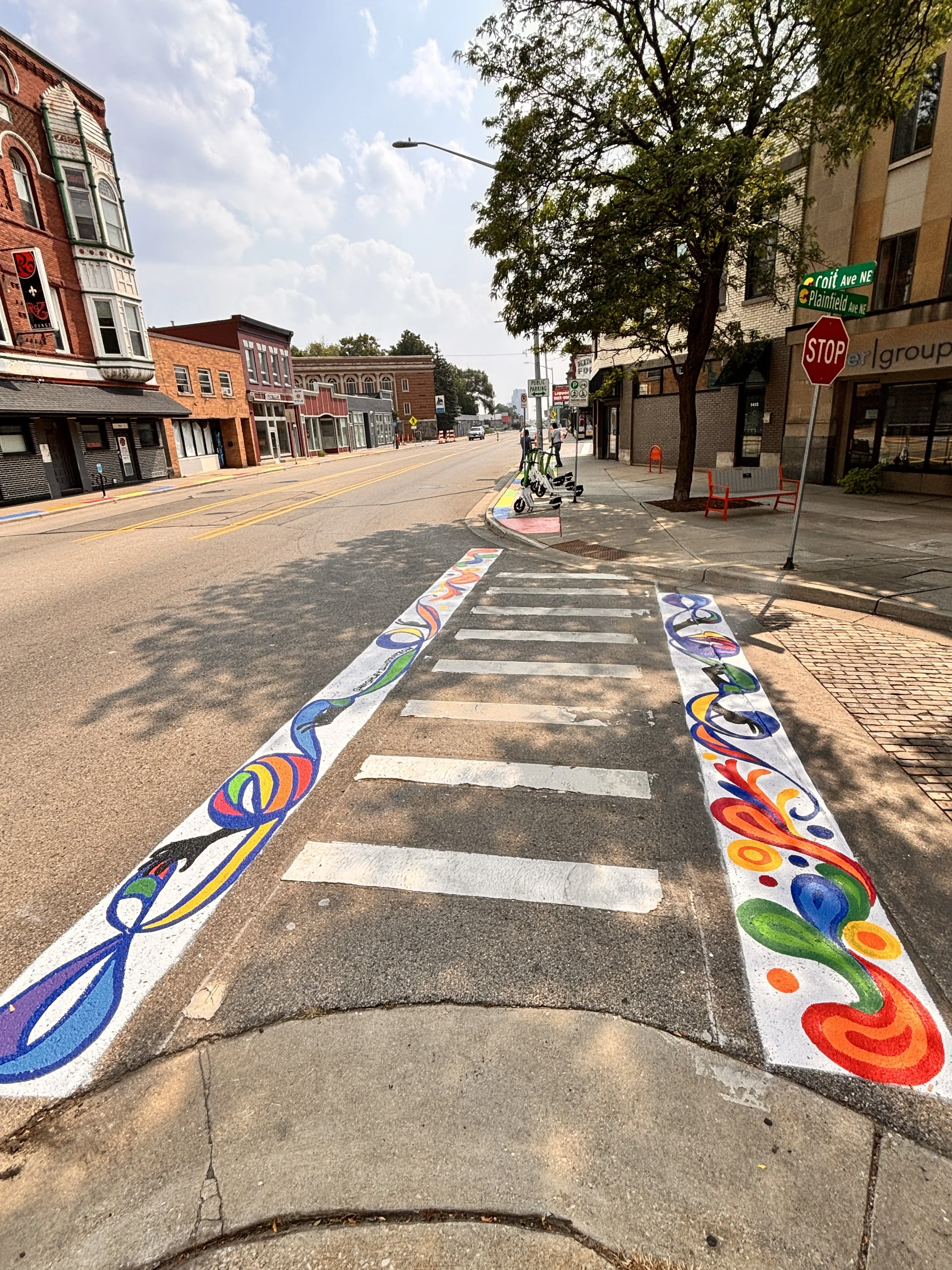 Creston Neighborhood Clean-up - Coit and Plainfield Crosswalk Mural