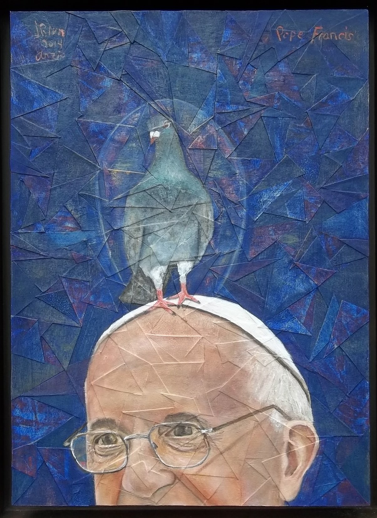 34. Pope Francis with Pigeon, 2014, Anzio, Italy.JPG