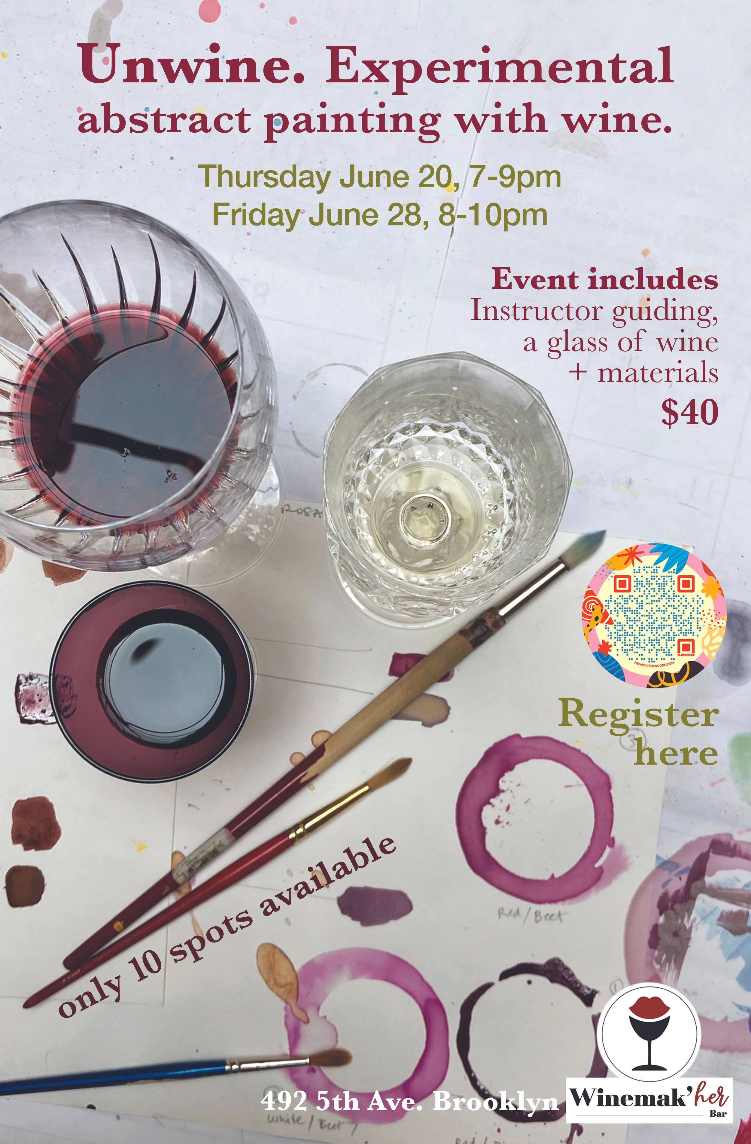 Unwine. Experimental abstract painting with wine with Paula  Rennis_3