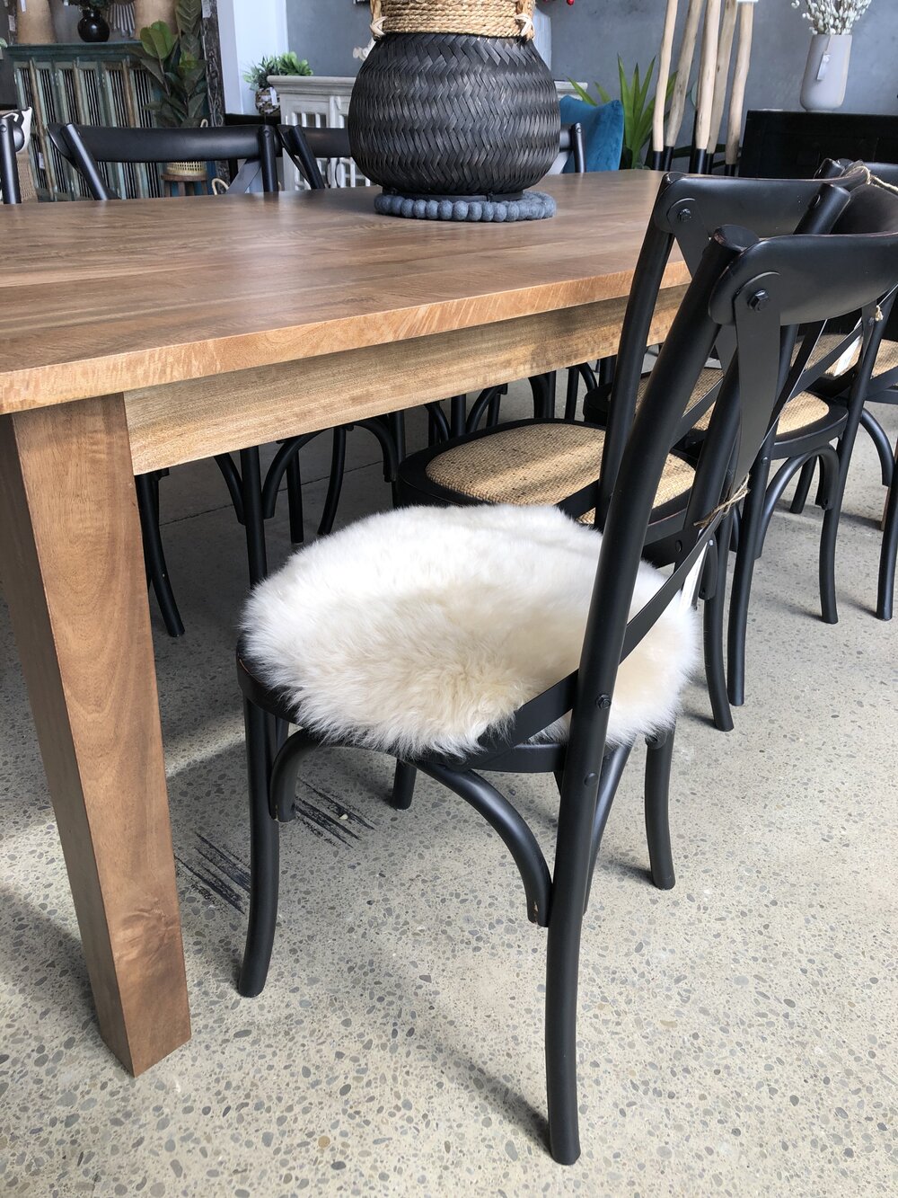 Round Sheepskin Seat Pads Loft, Round Dining Chair Seat Cushions