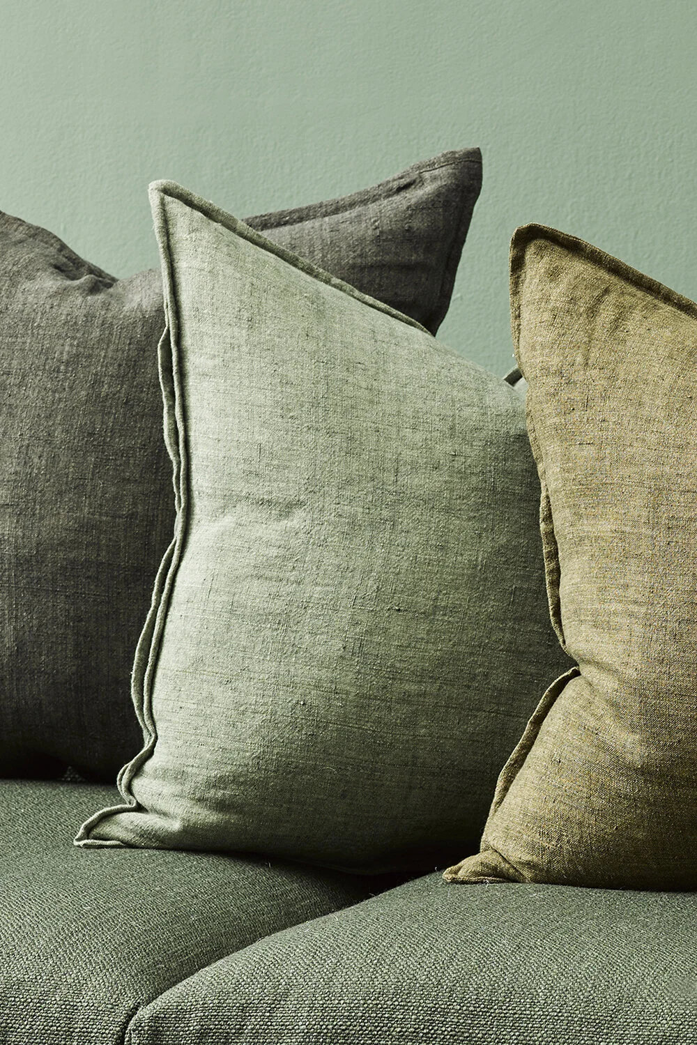green linen cushion