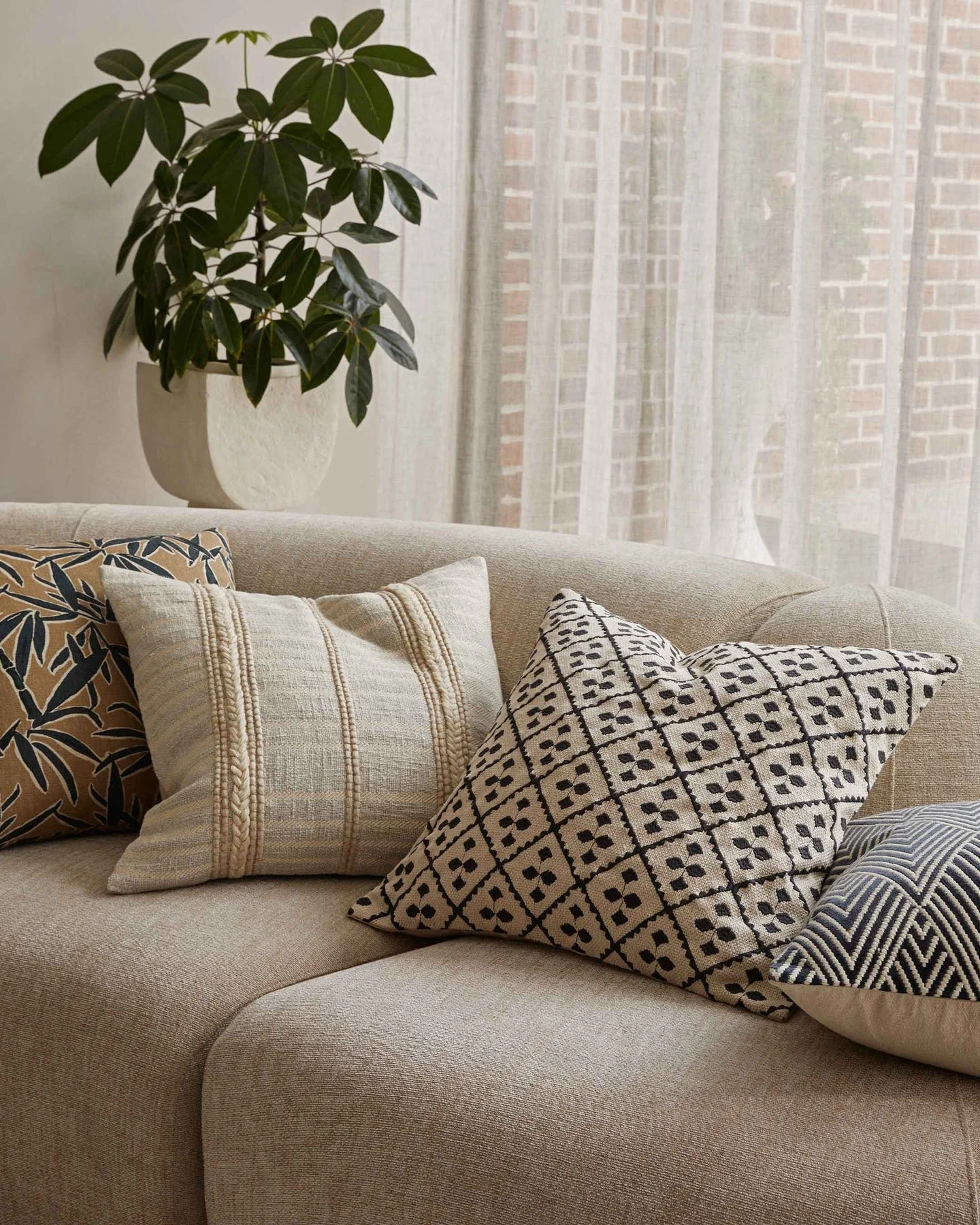Arcadia Linen Cushion Clove — Loft Furniture New Zealand