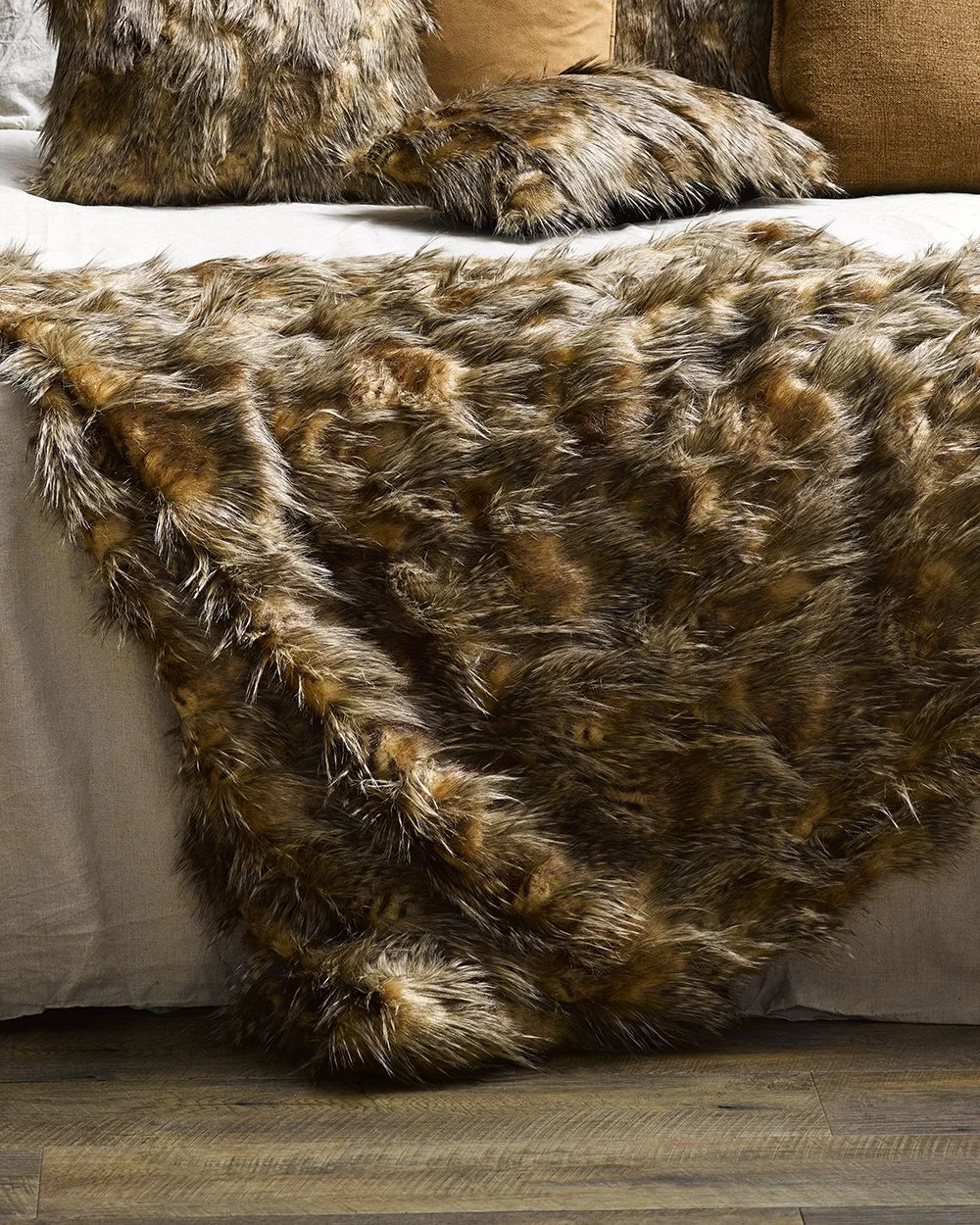 Heirloom Faux Fur Throw Red Fox — Loft Furniture New Zealand