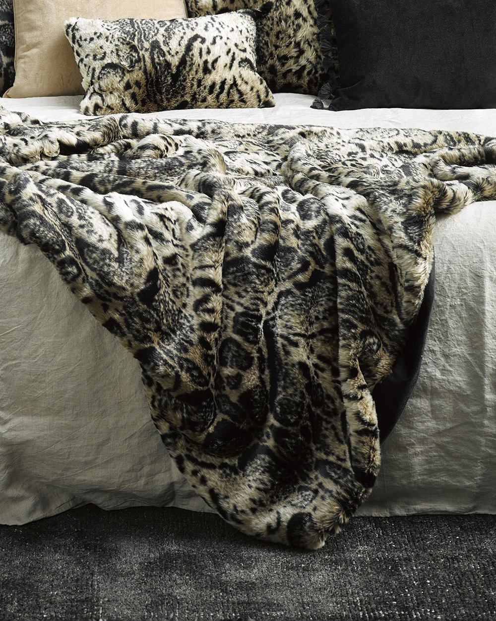 Heirloom Faux Fur Throw African Leopard — Loft Furniture New Zealand