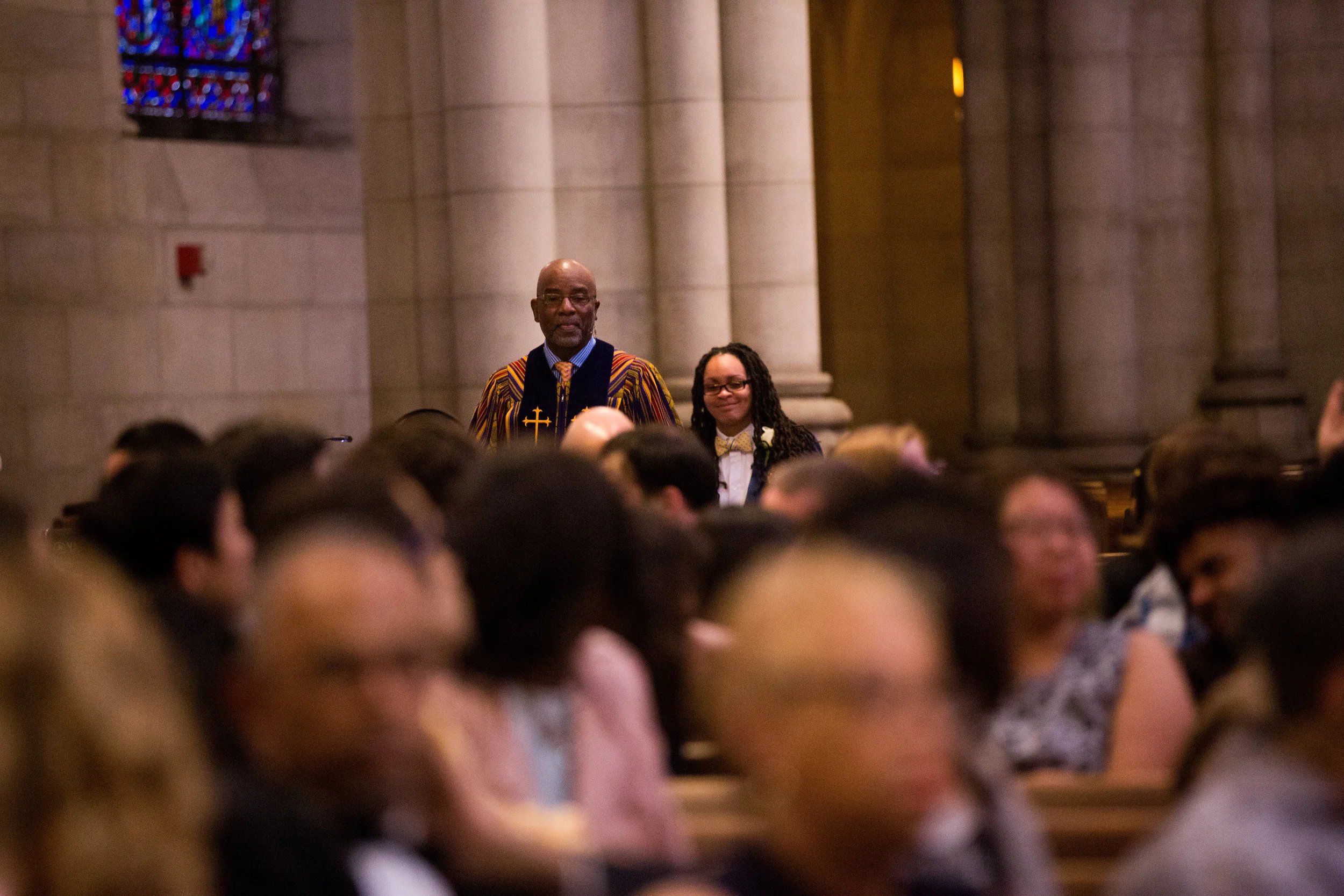 Elena walked in with Reverend Palmore before the ceremony, but this photo is such a good shot of just a few people who were gathered to support us. 
