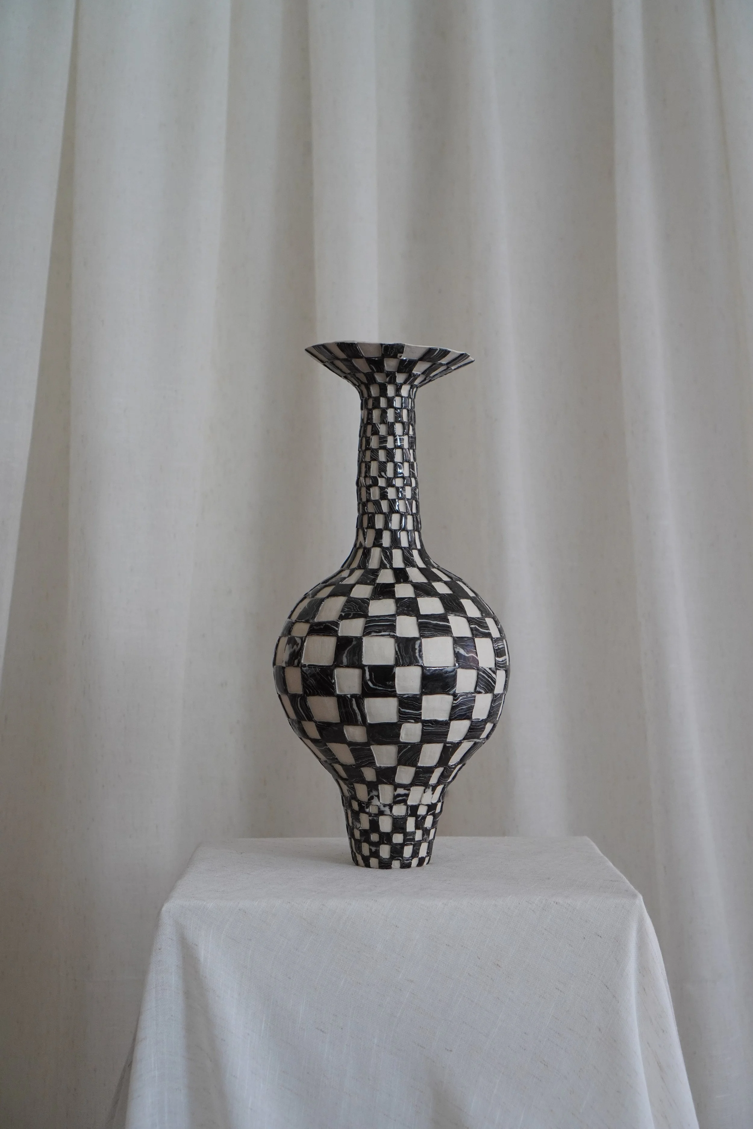 Marmoreal Checkered vase
