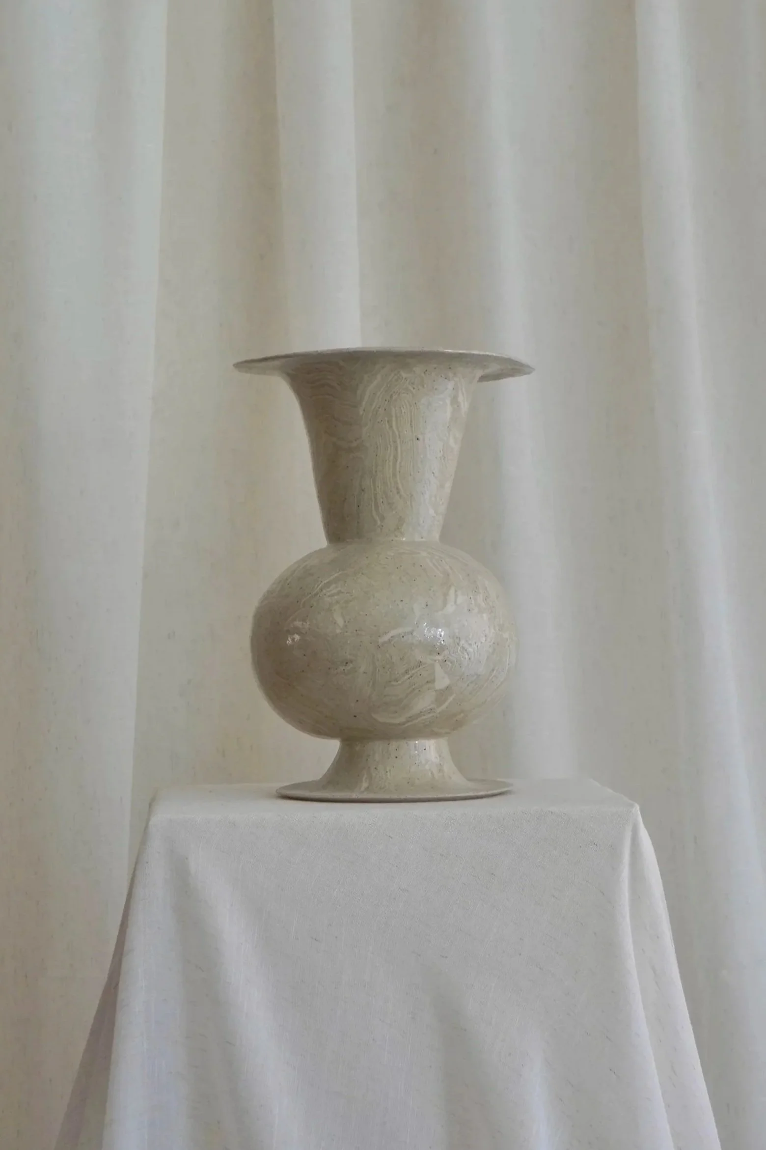 Marbled Relic Vase in Oat MADE TO ORDER