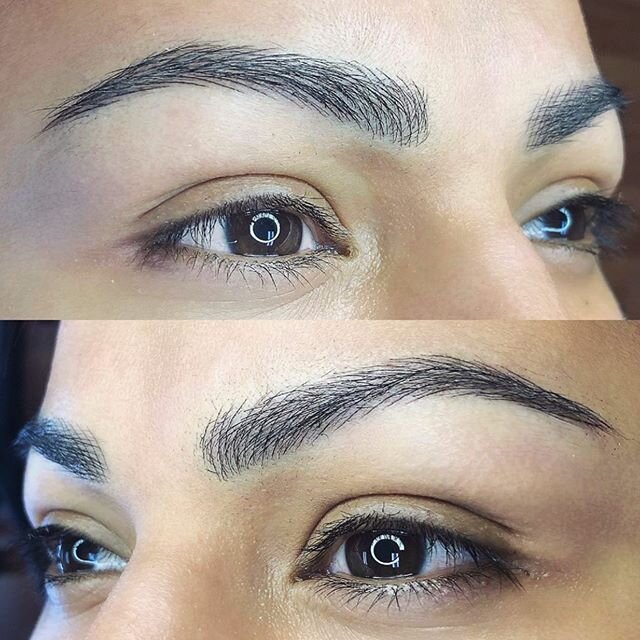 Microblading is the perfect way to accentuate your natural brow shape . From fluffy and natural strokes to a more structured look like my gorgeous client requested , I microblade to fit YOUR facial structure . .
.
Get your sweat proof , water proof ,