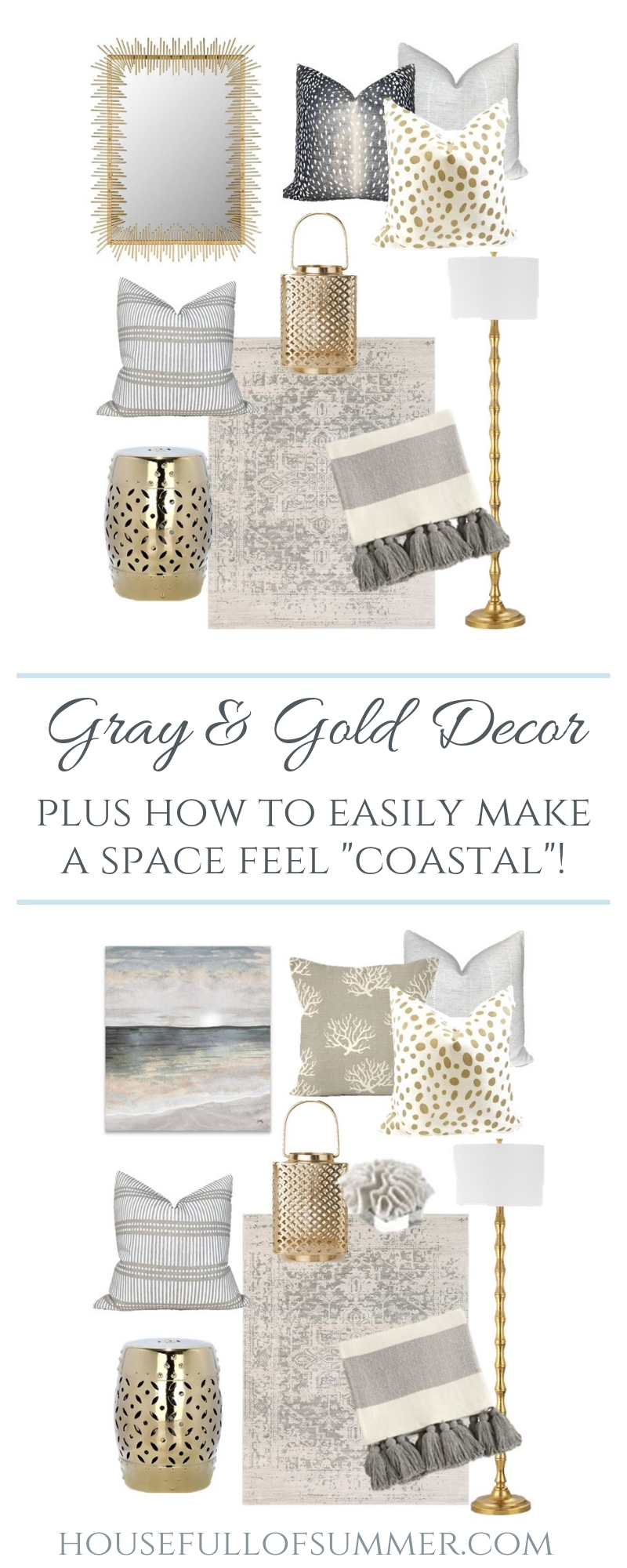 Mood Board : Gray & Gold Decor Plus How to Easily Make a Space ...