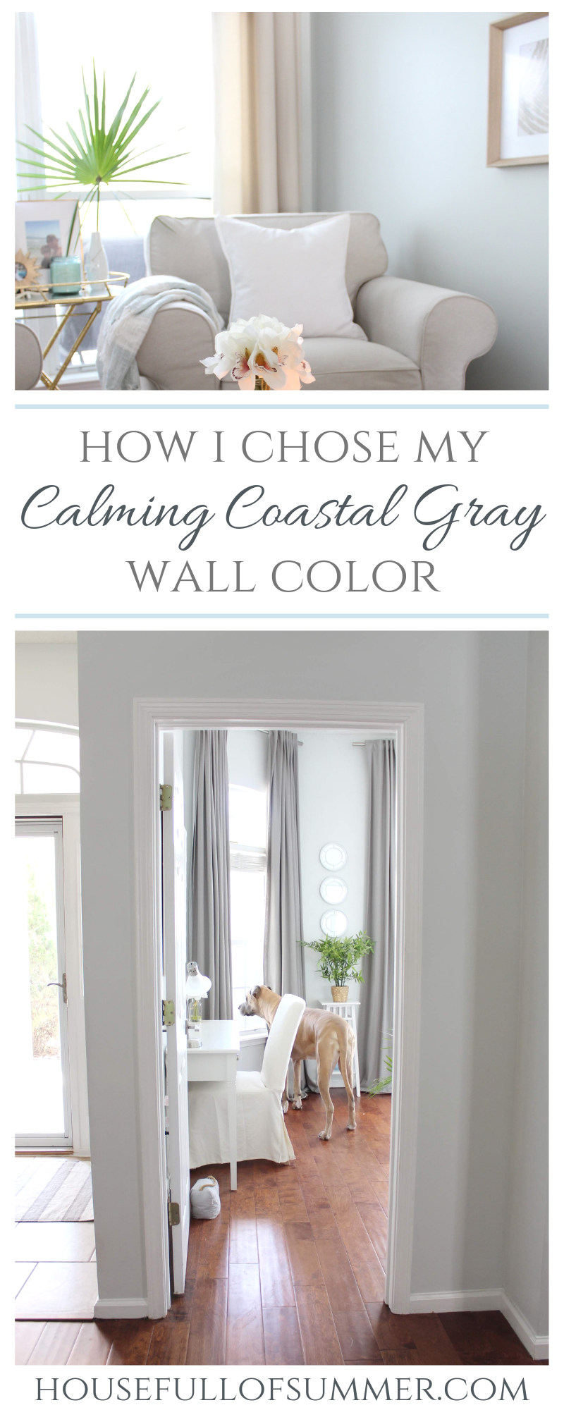 Calming Coastal Gray Wall Color, Gray Color For Living Room Walls