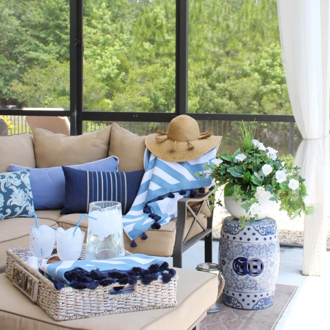 Blue & White Poolside Retreat