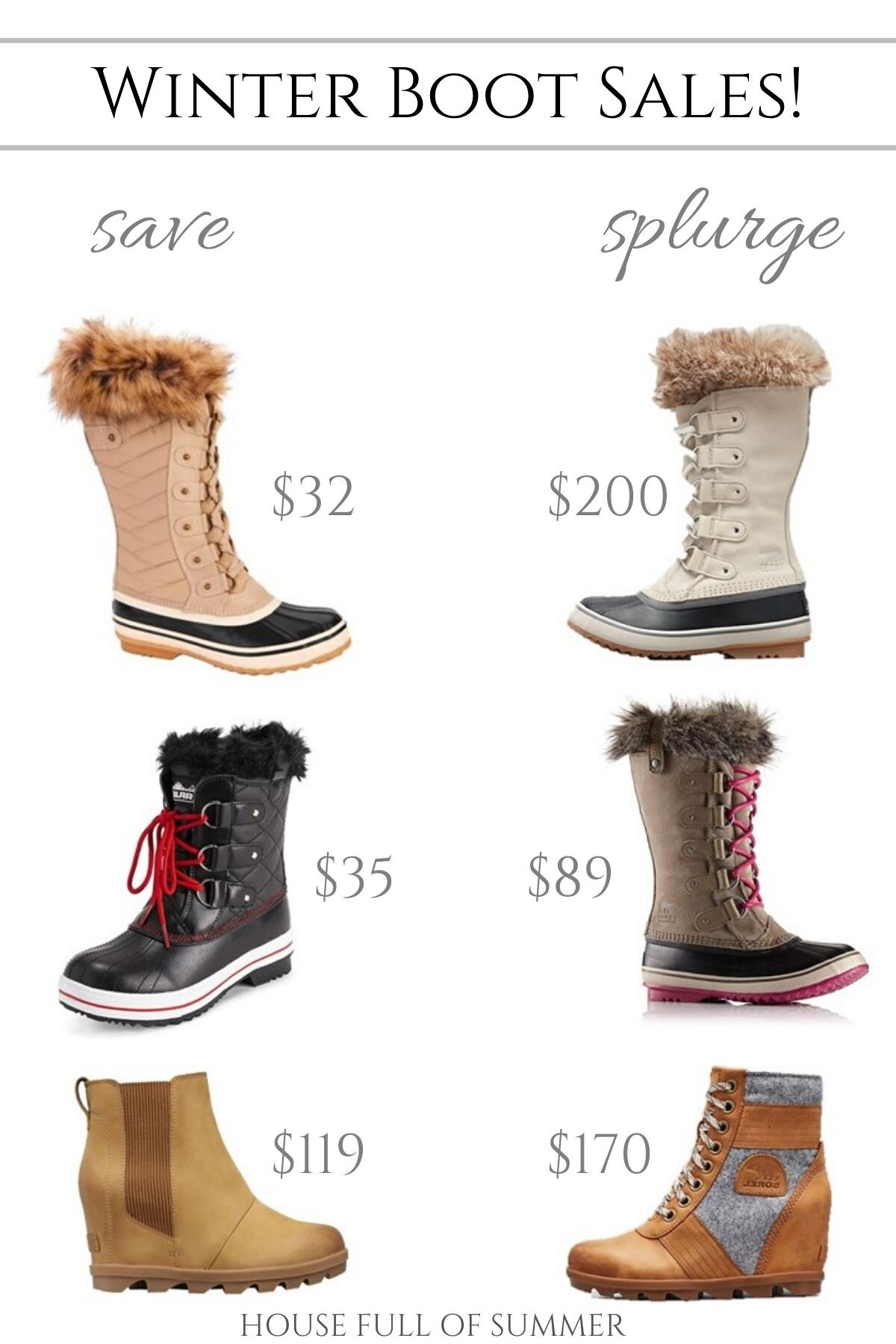 Winter Boots for any Budget — House Full of Summer - Coastal Home &  Lifestyle