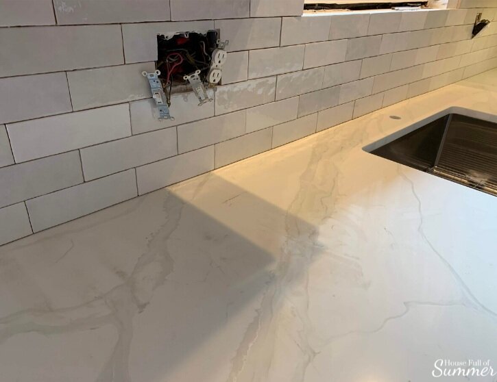 Kitchen Remodel Progress Fixtures, How To Cut Tile On A Countertop