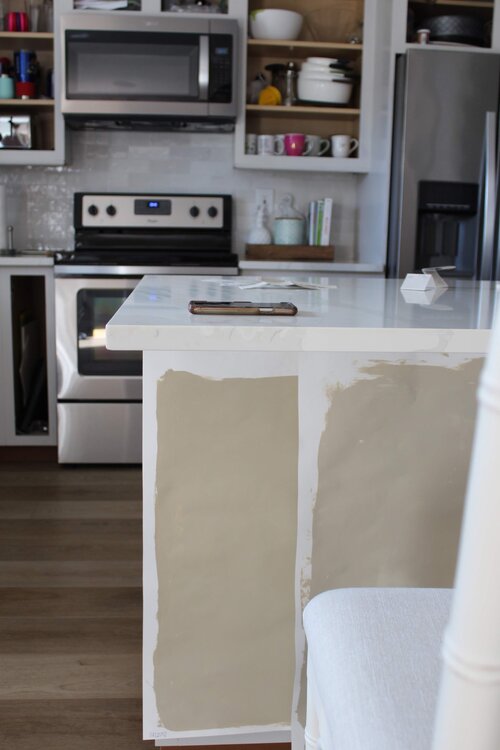 Kitchen Cabinet Paint Color Reveal, Tan Kitchen Cabinets Paint