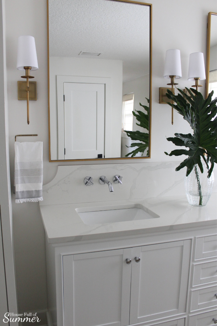 Coastal Chic Bathroom Vanity And Fixtures Reveal House Full Of Summer Coastal Home Lifestyle