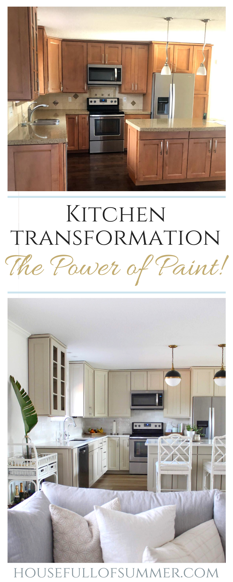 Kitchen Cabinet Paint Color Reveal Before After House Full Of Summer Coastal Home Lifestyle