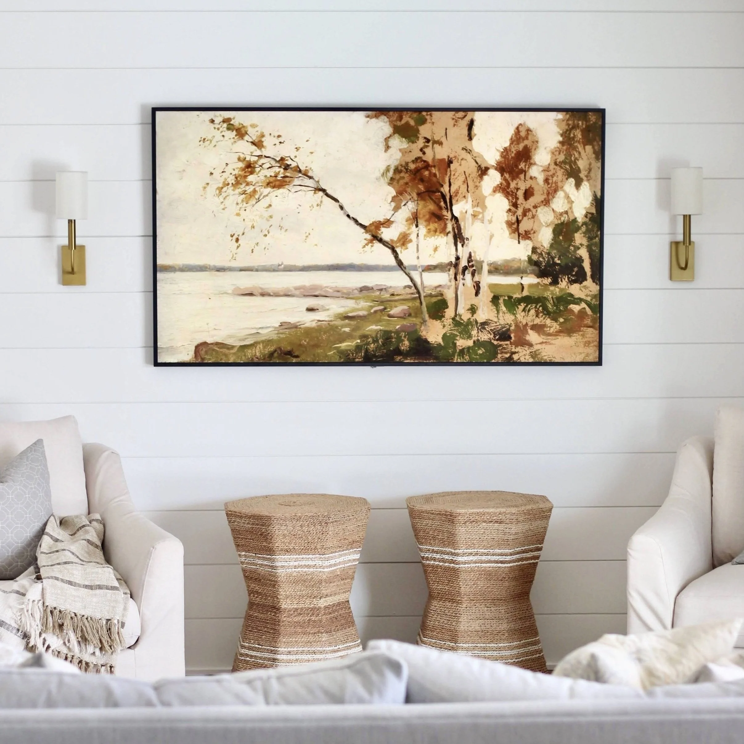 Water View Frame TV Art for Fall and Winter
