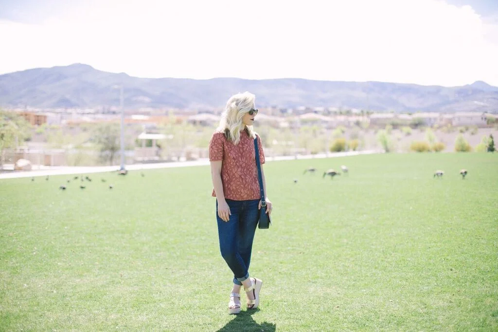 Burnt Orange Floral Top