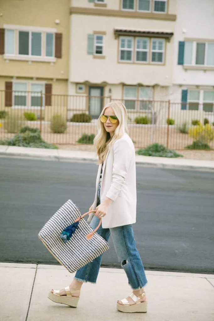Straw Totes by popular Las Vegas fashion bloggers Life of a Sister