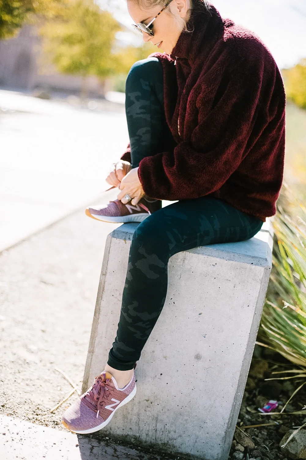 Holiday Shoe Gift Ideas with Kohls featured by top Las Vegas fashion blog, Life of a Sister: image of a woman wearing New Balance Fresh Foam Sneakers