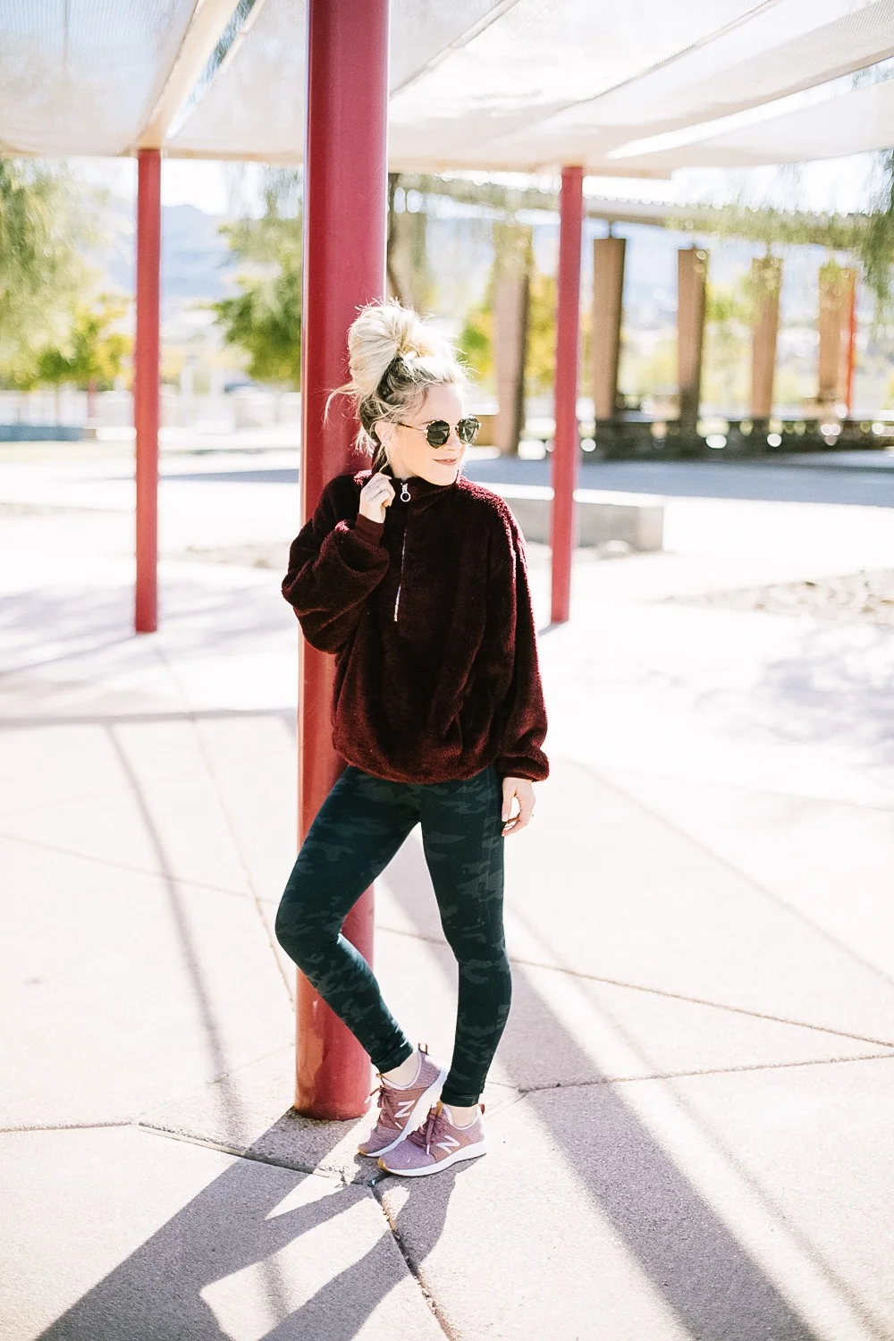 Holiday Shoe Gift Ideas with Kohls featured by top Las Vegas fashion blog, Life of a Sister: image of a woman wearing New Balance Fresh Foam Sneakers