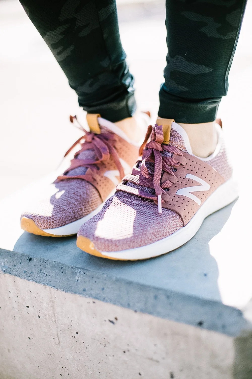 Holiday Shoe Gift Ideas with Kohls featured by top Las Vegas fashion blog, Life of a Sister: image of a woman wearing New Balance Fresh Foam Sneakers