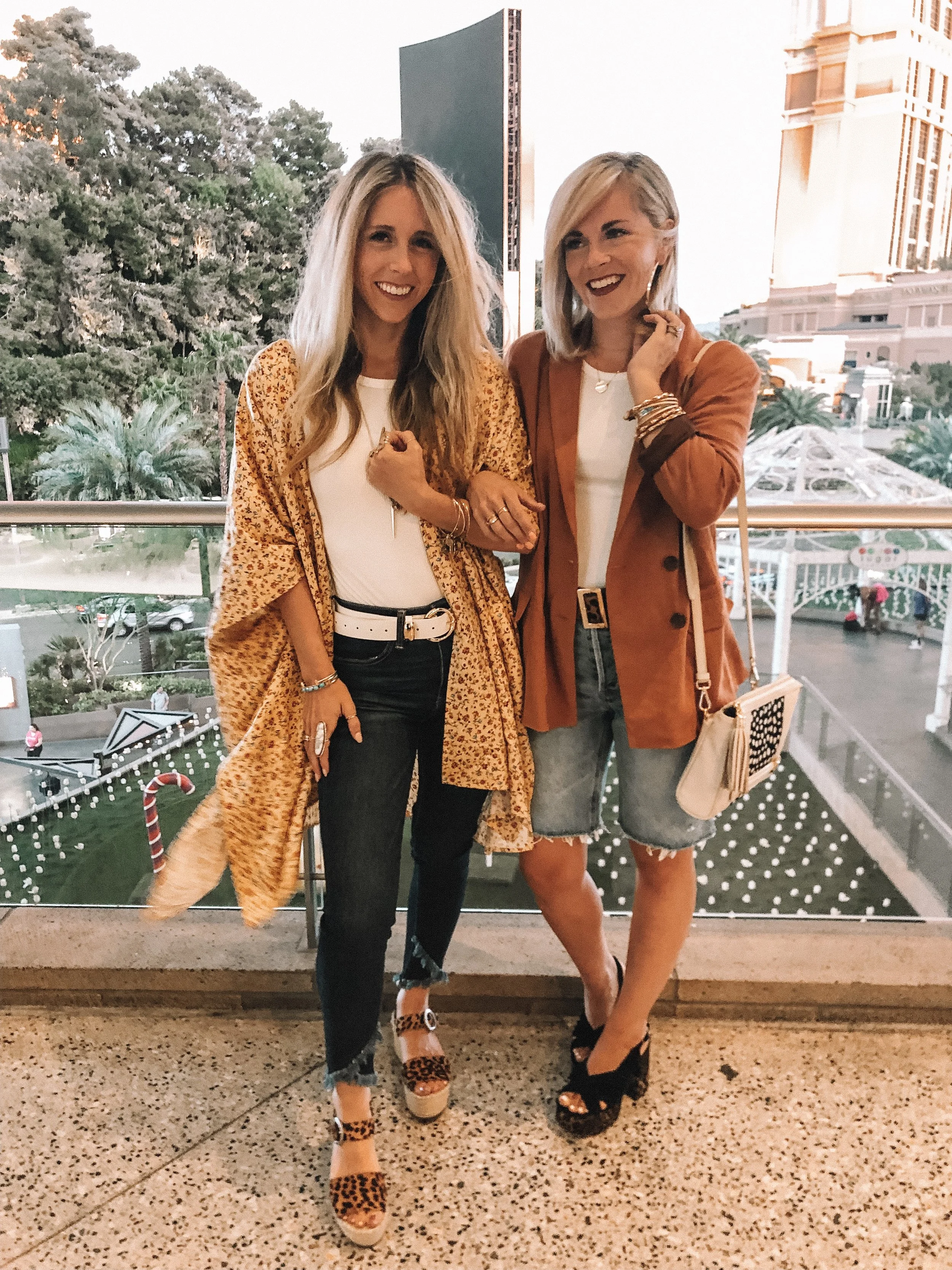 Denim trend featured by top US fashion blog, Life of a Sister: image of a woman wearing Abercrombie &amp; Fitch high rise long denim shorts