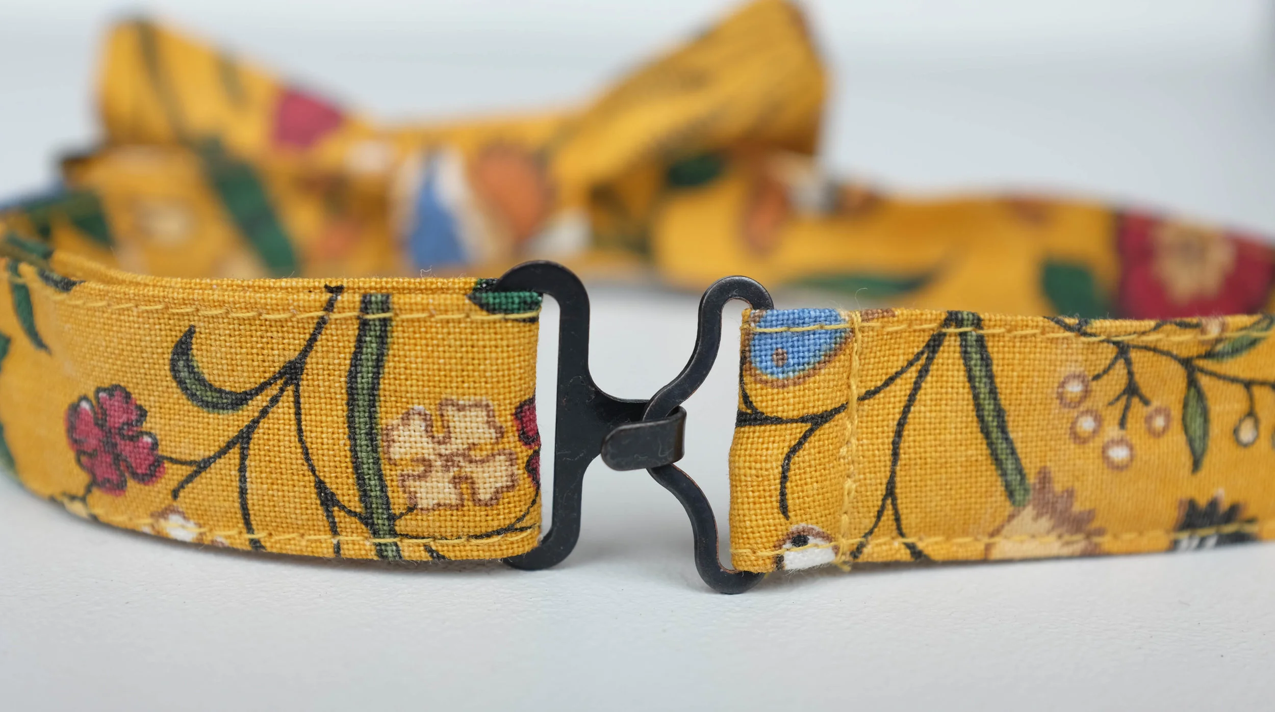 Vintage floral fabric bowtie for kids in mustard by eco brand luca broccolini.jpg
