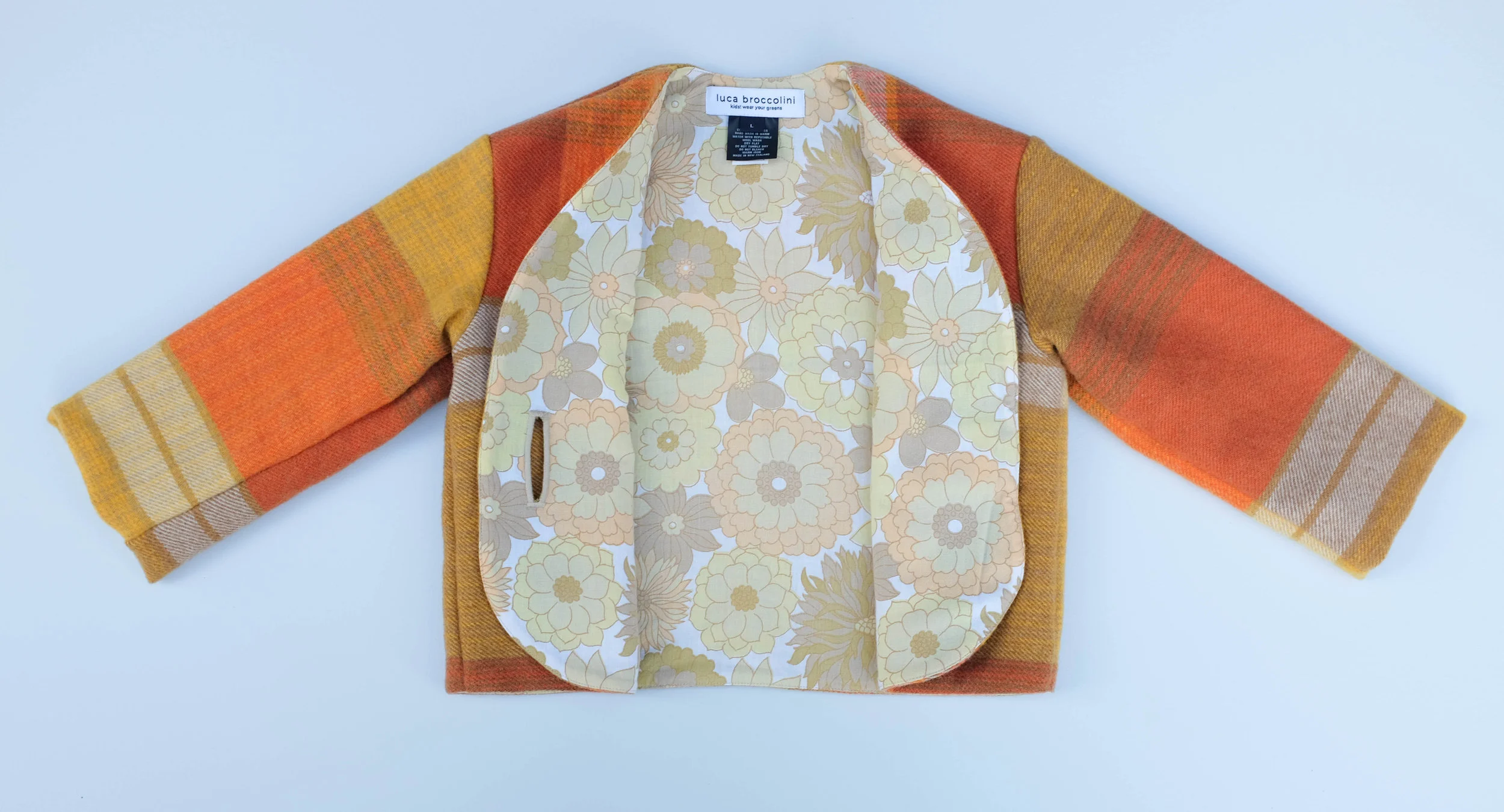 Kids winter jacket in vintage wool fully lined with cotton by luca broccolini.jpg