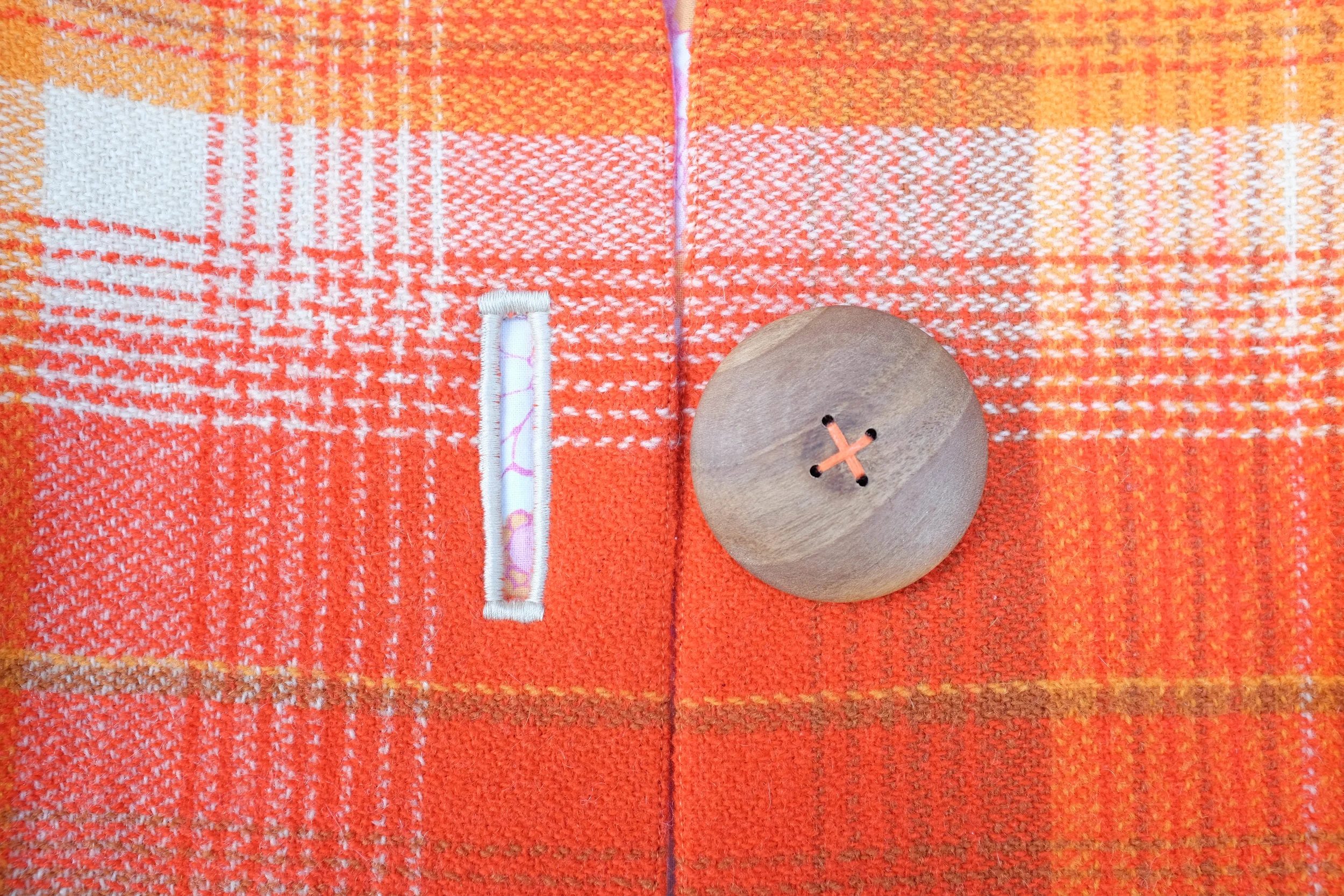 Fully lined bright unisex kids winter jacket in vintage wool with hand turned button by luca broccolini.jpg